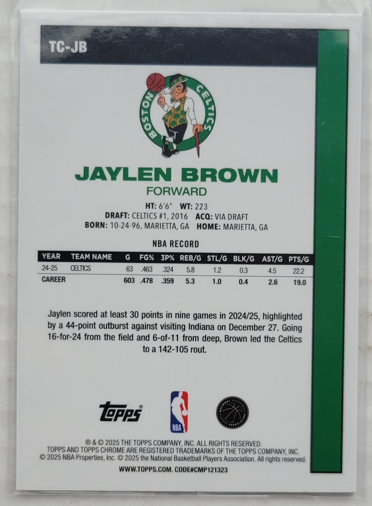 Jaylen Brown - 2025-26 Topps '80-81 Topps Chrome #TCJB
