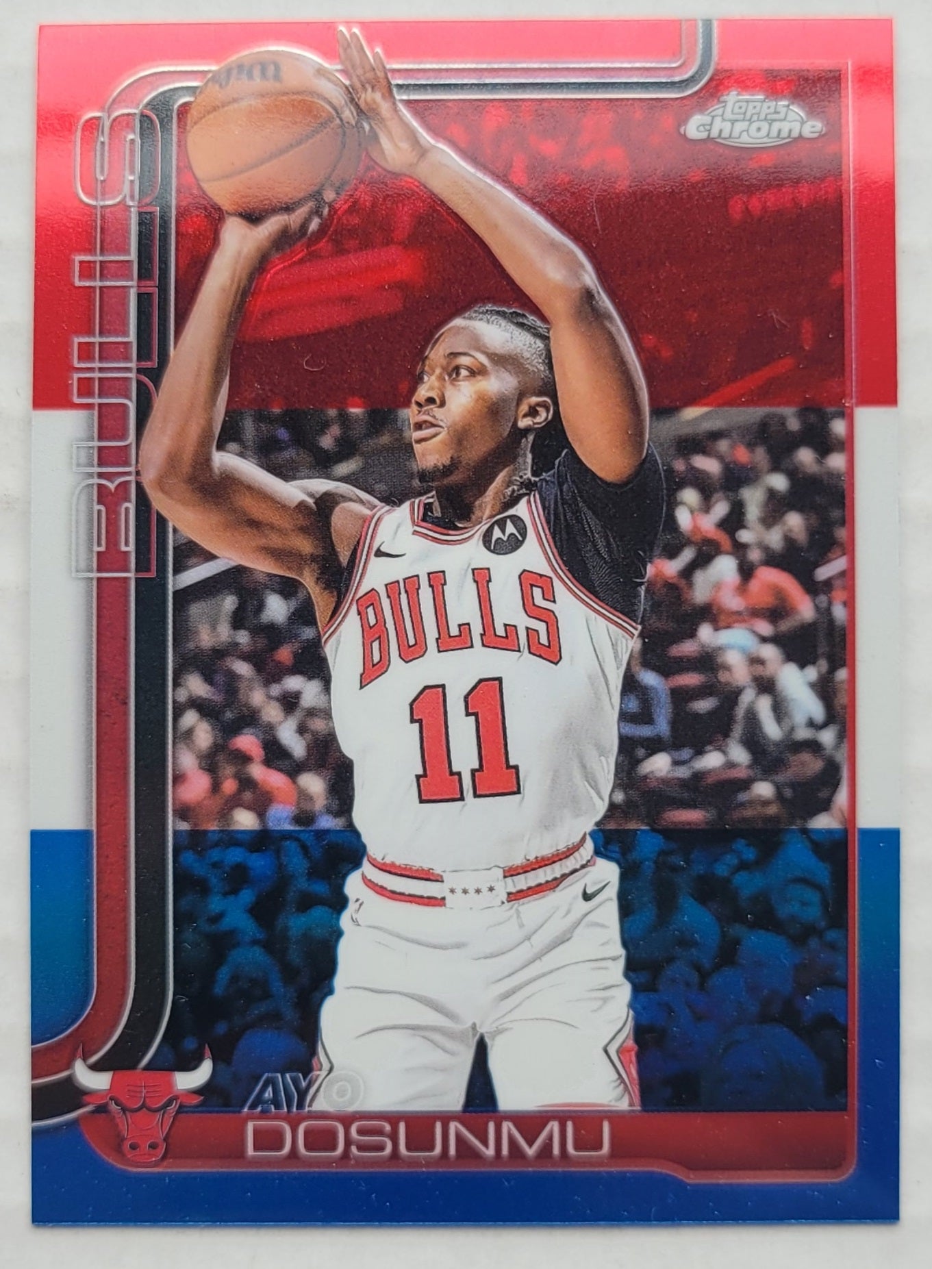 Ayo Dosunmu - 2025-26 Topps Chrome Red White and Blue Refractors #95
