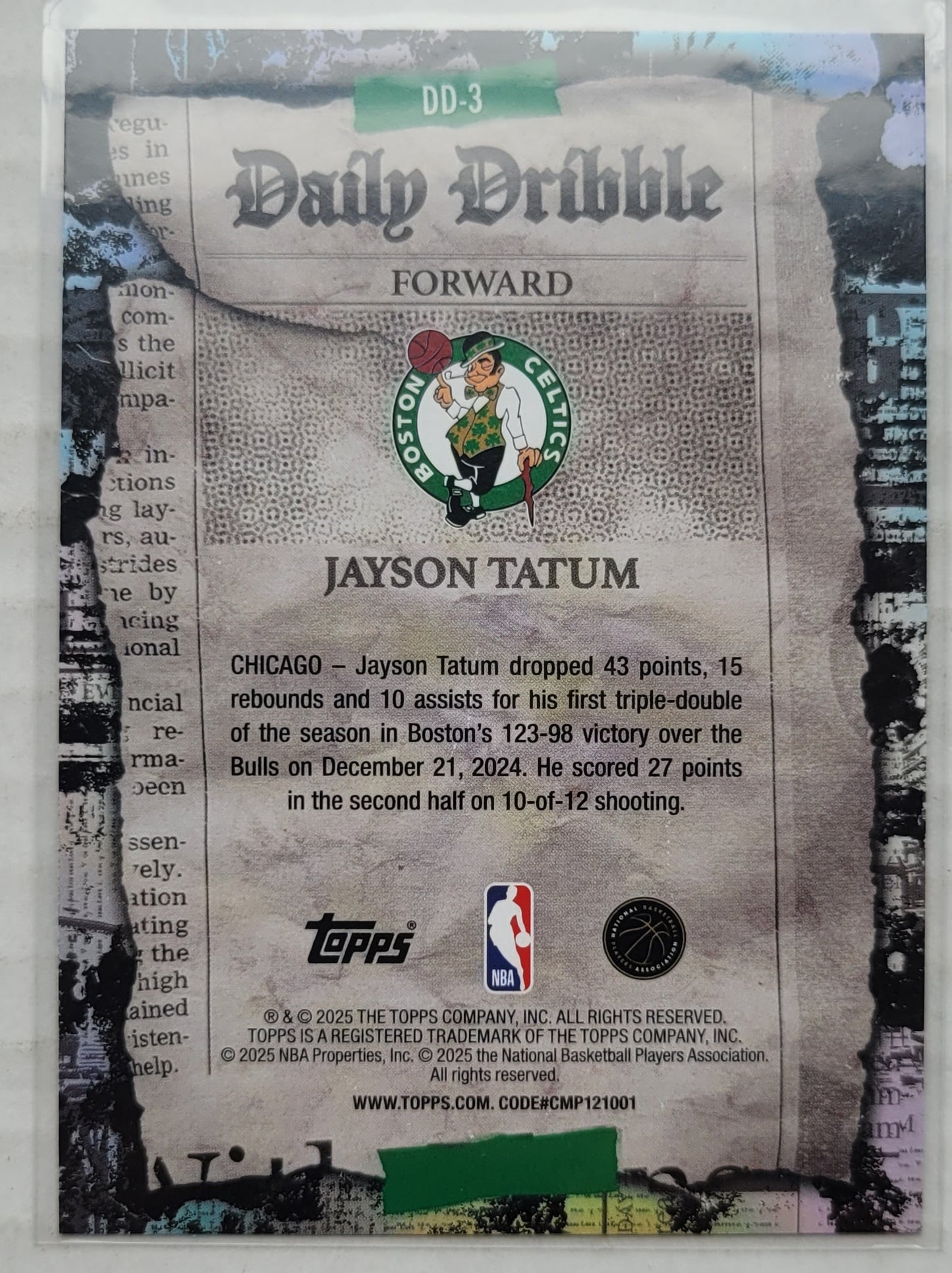 Jayson Tatum - 2025-26 Topps The Daily Dribble #DD3