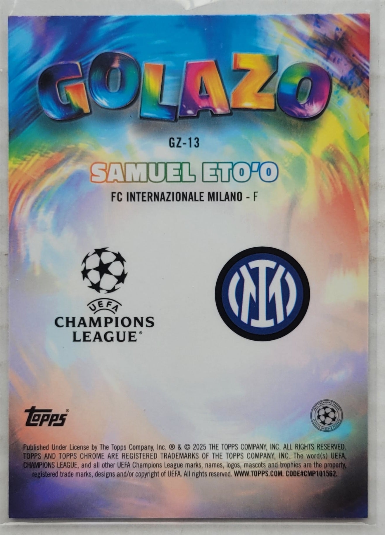 Samuel Eto'o - 2024-25 Topps Chrome UEFA Club Competitions Golazo #GZ13