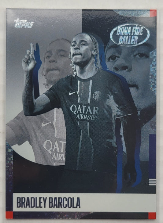 Bradley Barcola - 2024-25 Topps Paris Saint-Germain Team Set #48 Bona Fide Baller