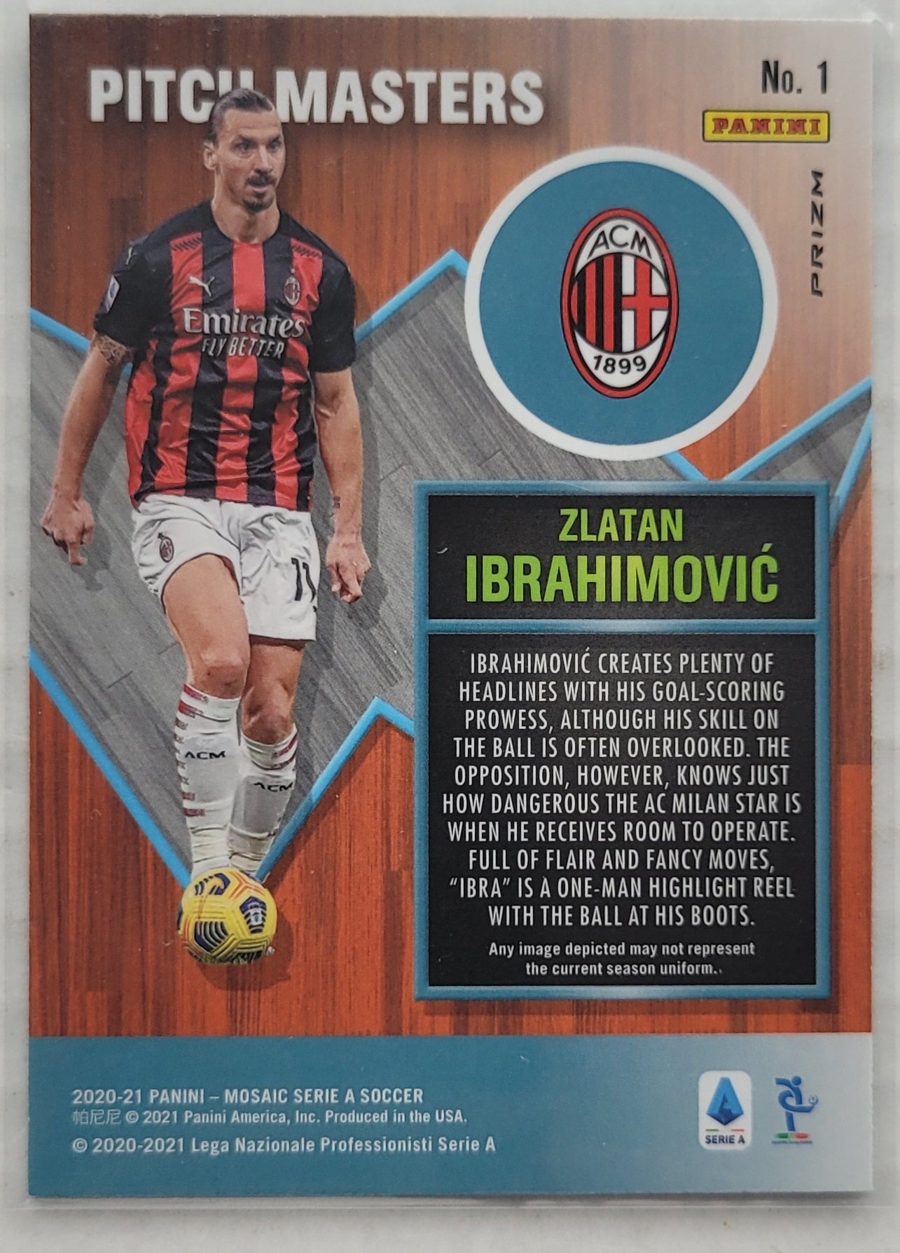 Zlatan Ibrahimovic - 2020-21 Panini Mosaic Serie A Pitch Masters Mosaic #1