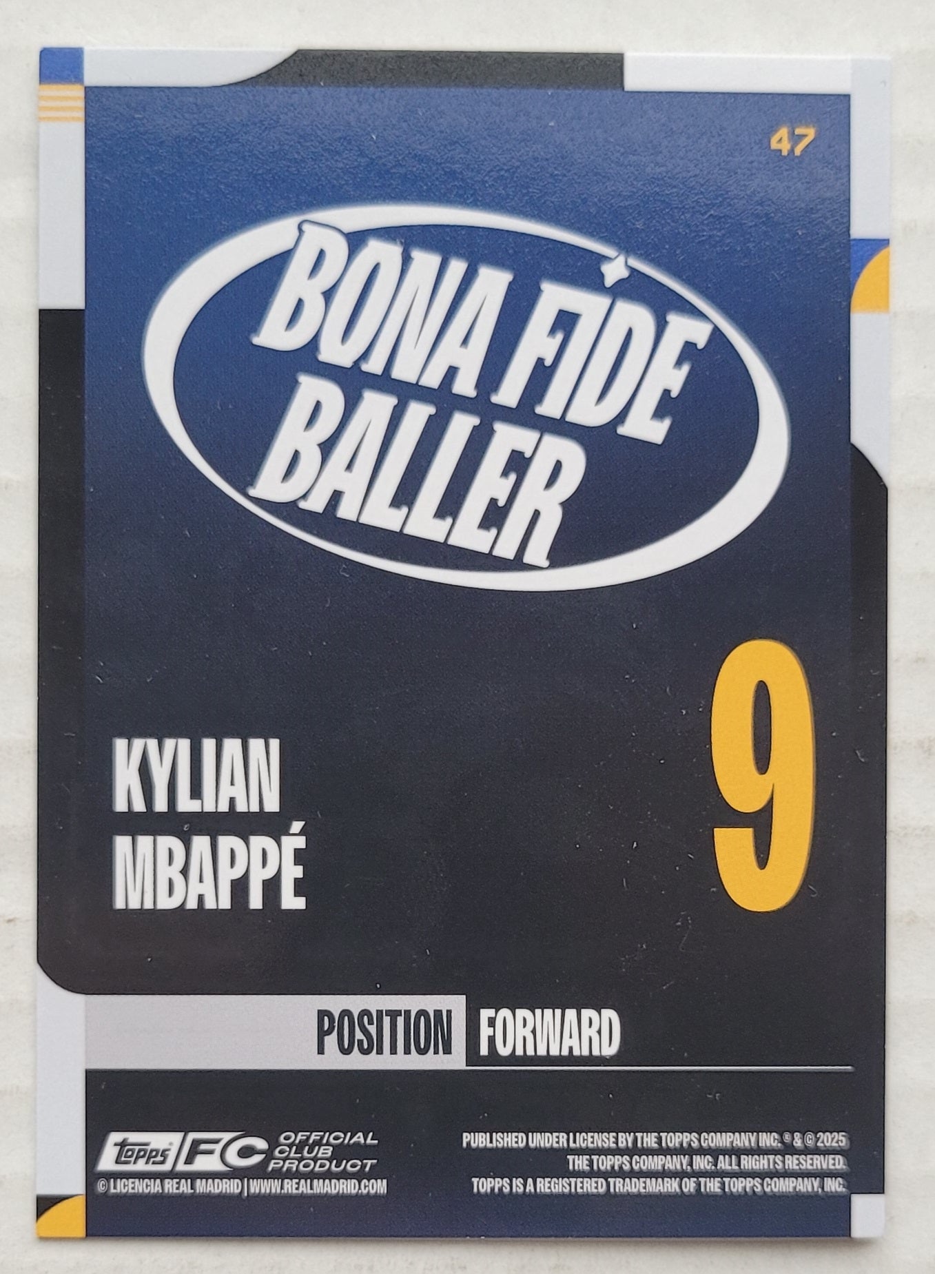 Kylian Mbappé - 2024-25 Topps Real Madrid Team Set #47 Bona Fide Baller