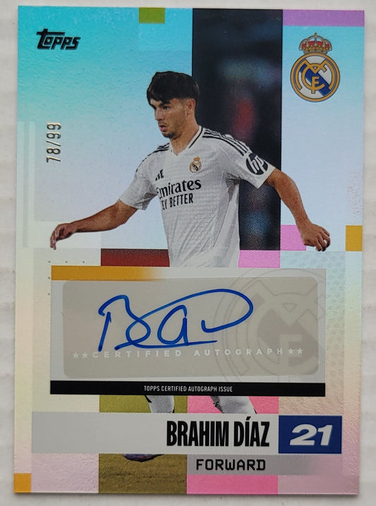 Brahim Diaz - 2024-25 Topps Real Madrid Team Set Base Autographs Pink #BA-BD - 78/99