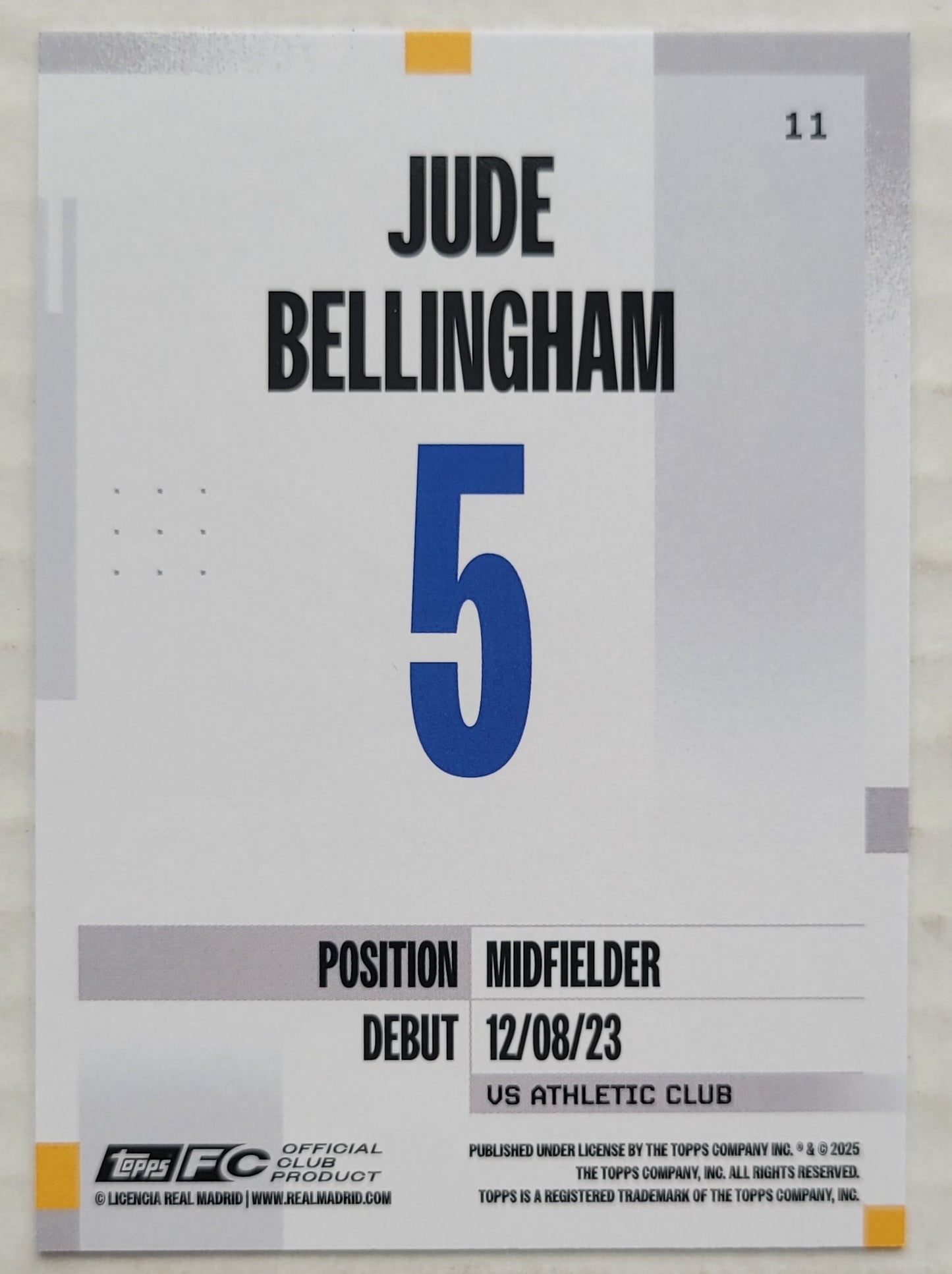 Jude Bellingham - 2024-25 Topps Real Madrid Team Set #11