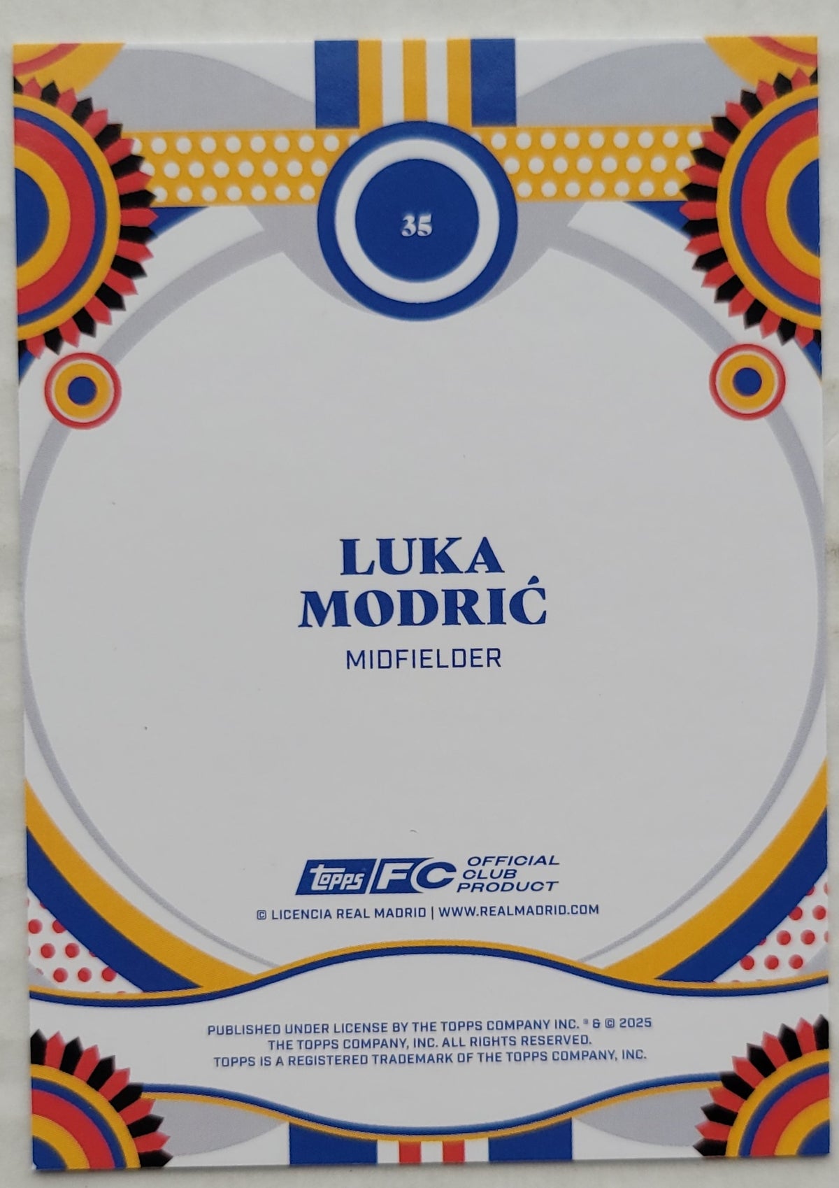 Luka Modric - 2024-25 Topps Real Madrid Team Set #35
