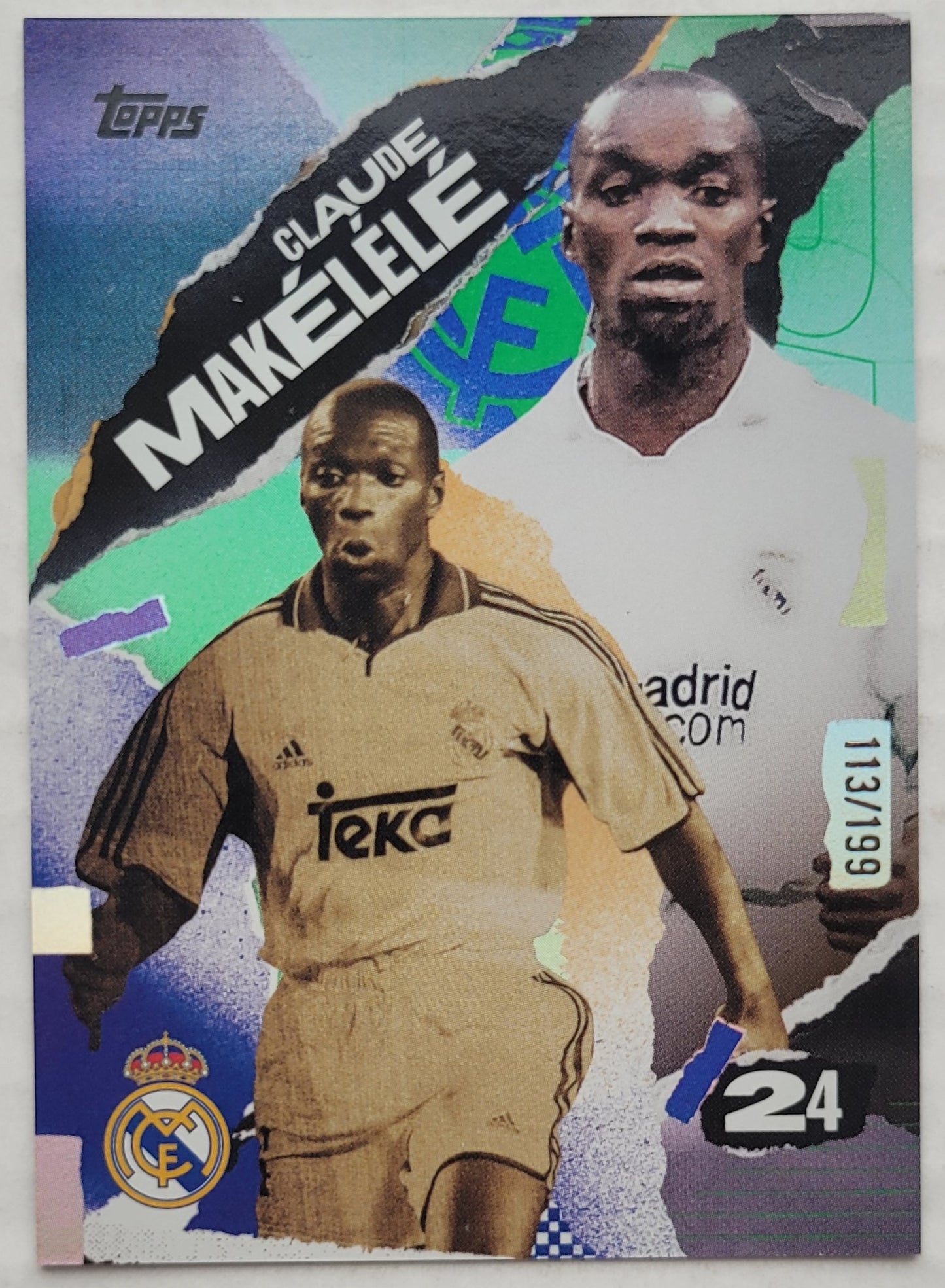 Claude Makélélé - 2024-25 Topps Real Madrid Team Set Green #43 First Goal - 113/199