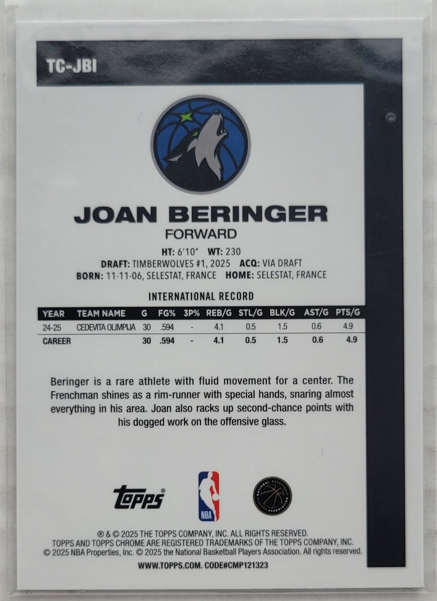 Joan Beringer - 2025-26 Topps '80-81 Topps Chrome #TCJBI