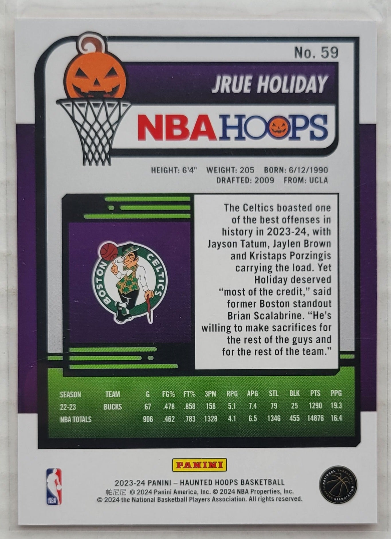 Jrue Holiday - 2023-24 Hoops Haunted Hoops Orange #59