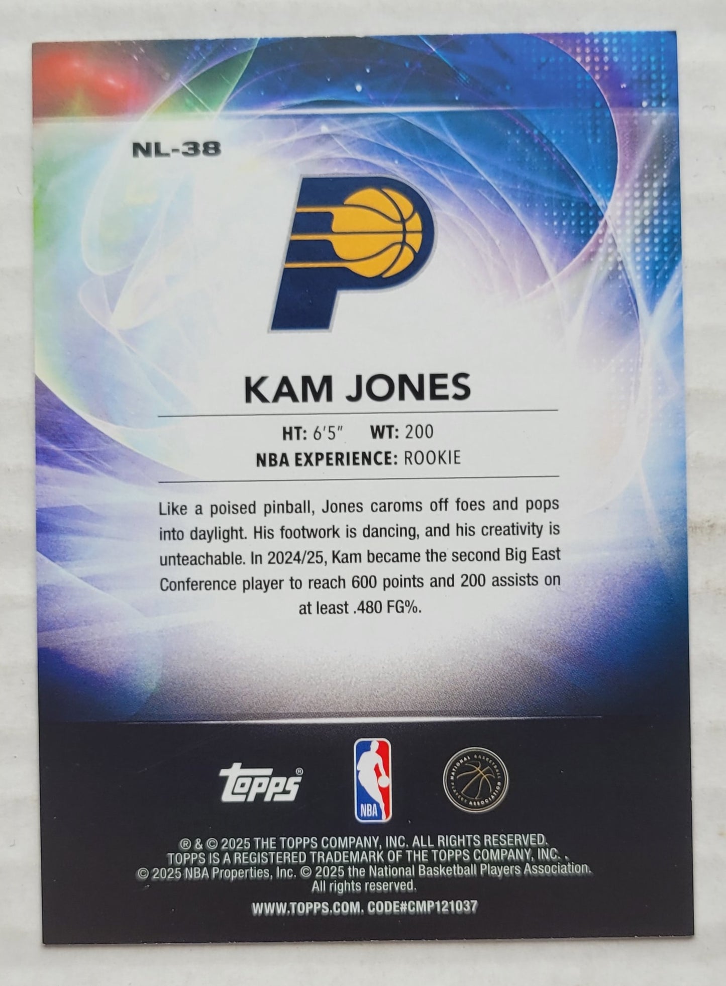 Kam Jones - 2025-26 Topps No Limit #NL38