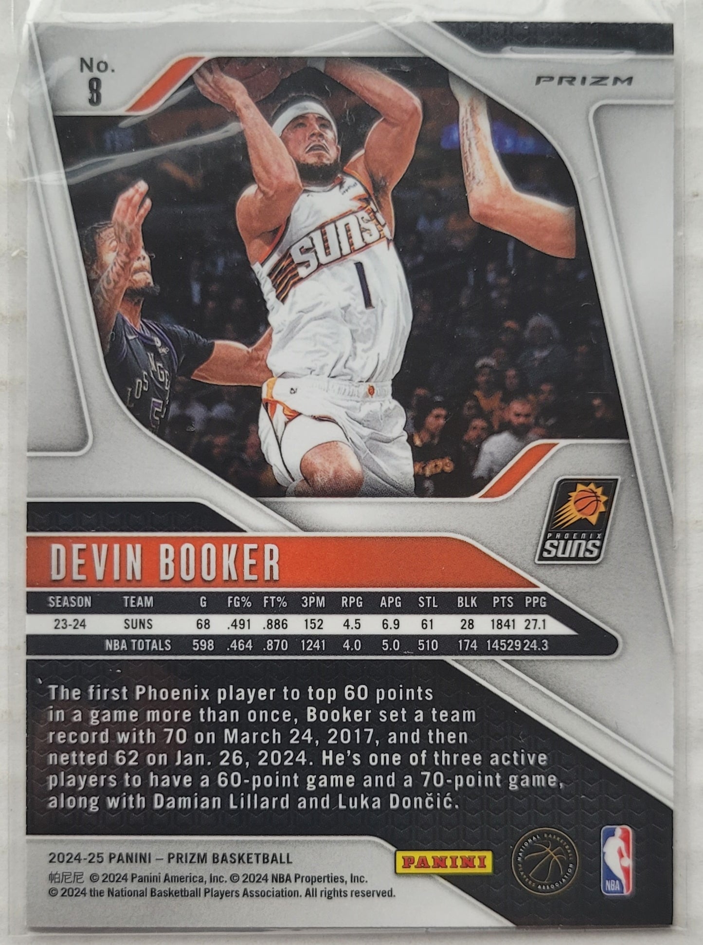 Devin Booker - 2024-25 Panini Prizm Prizms Silver #8