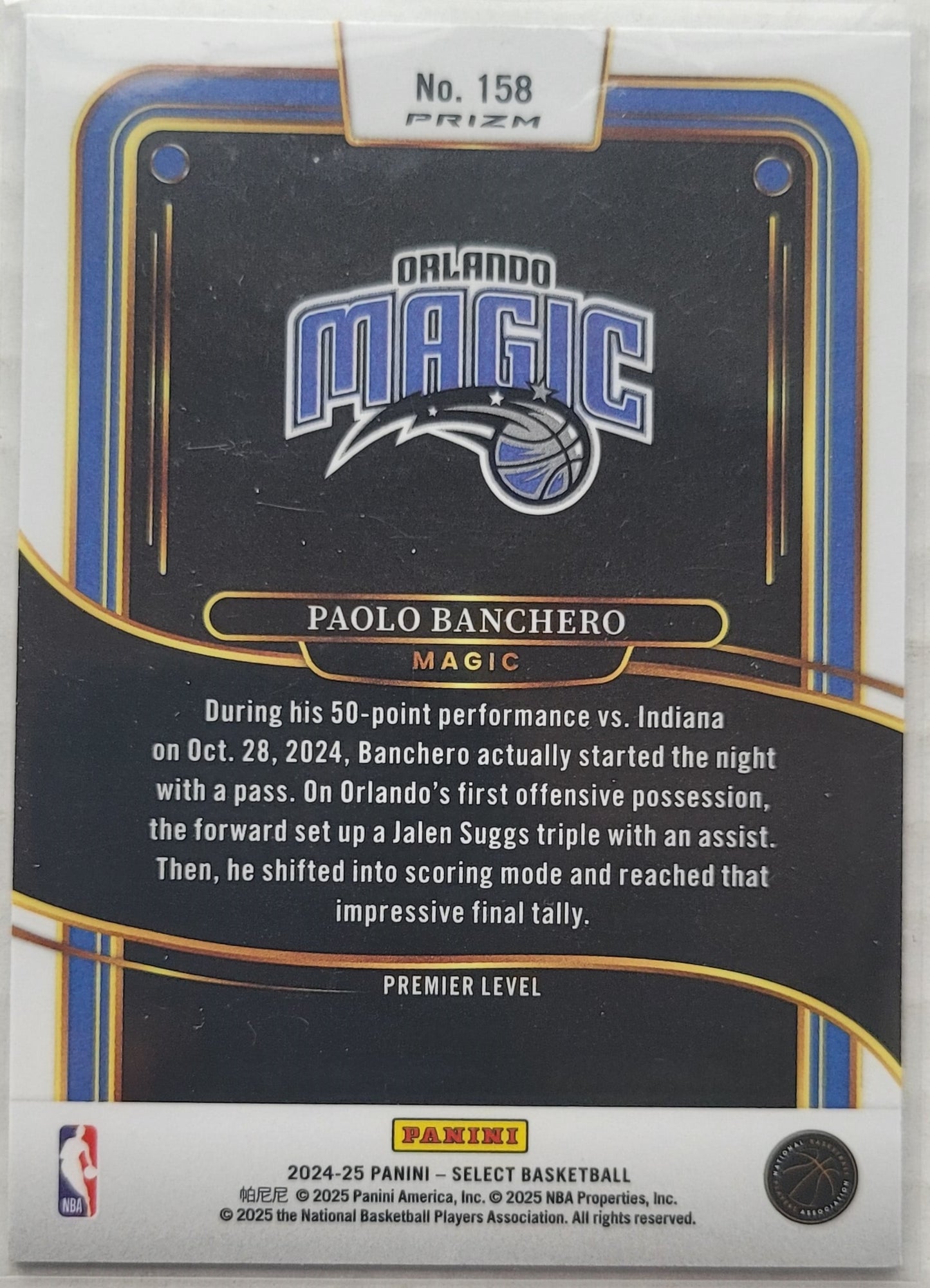 Paolo Banchero - 2024-25 Select Green White Purple Prizms #158