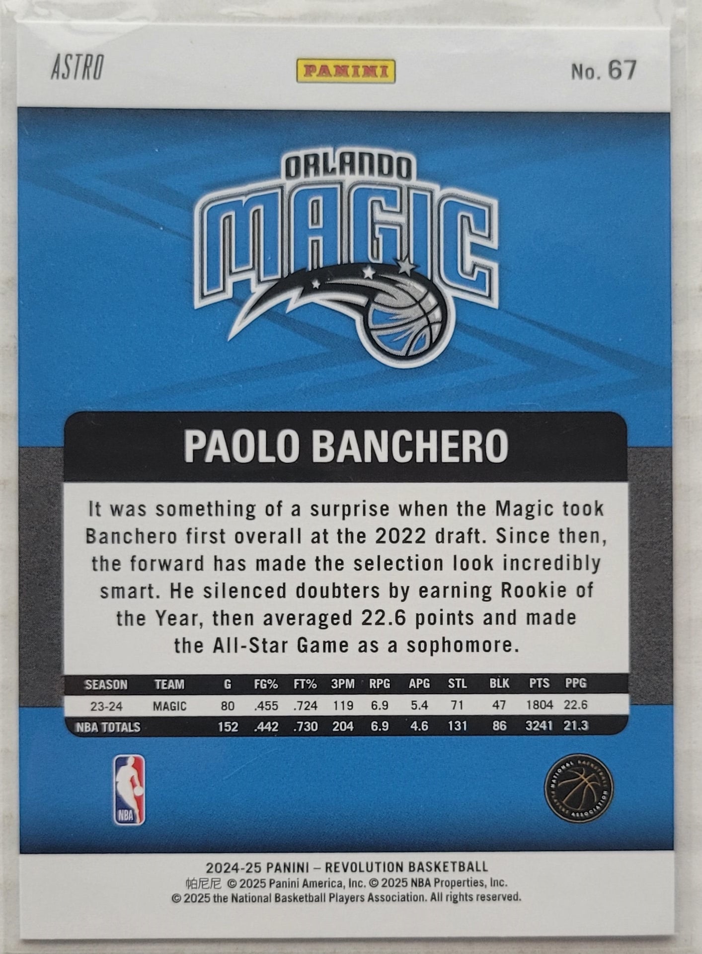 Paolo Banchero - 2024-25 Panini Revolution Astro #67