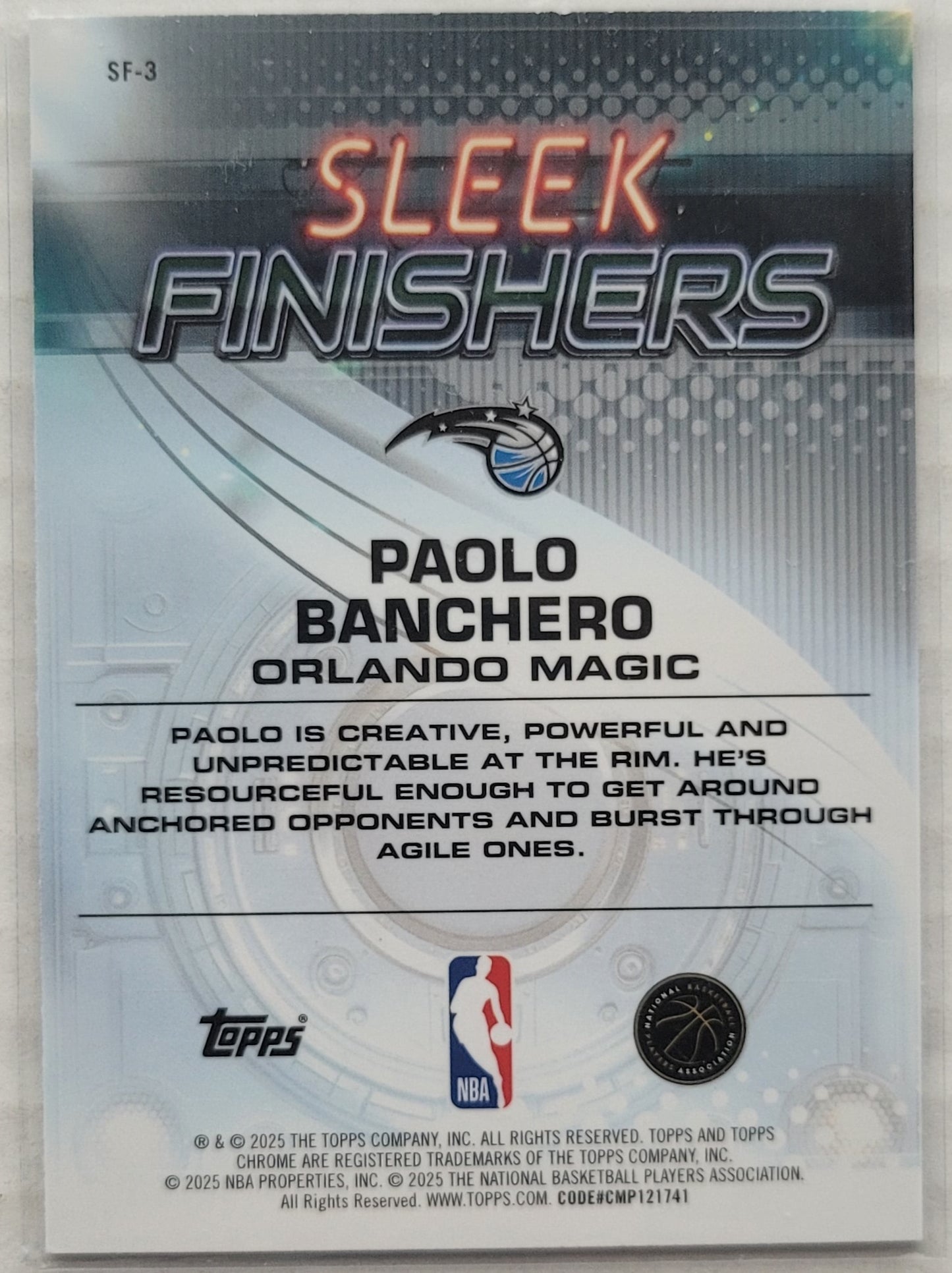 Paolo Banchero - 2025-26 Topps Chrome Sleek Finishers #SF3