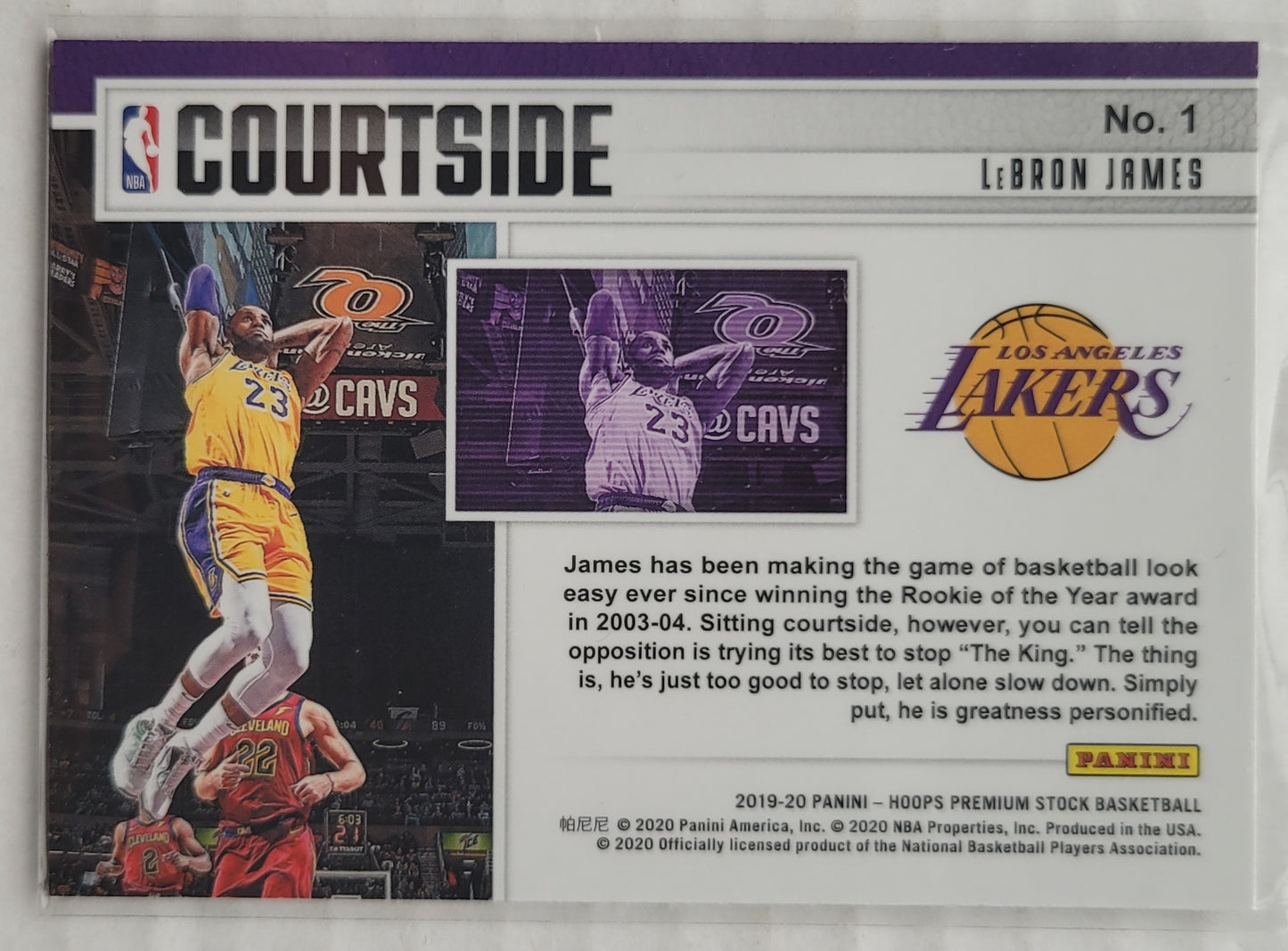 LeBron James - 2019-20 Hoops Premium Stock Courtside #1