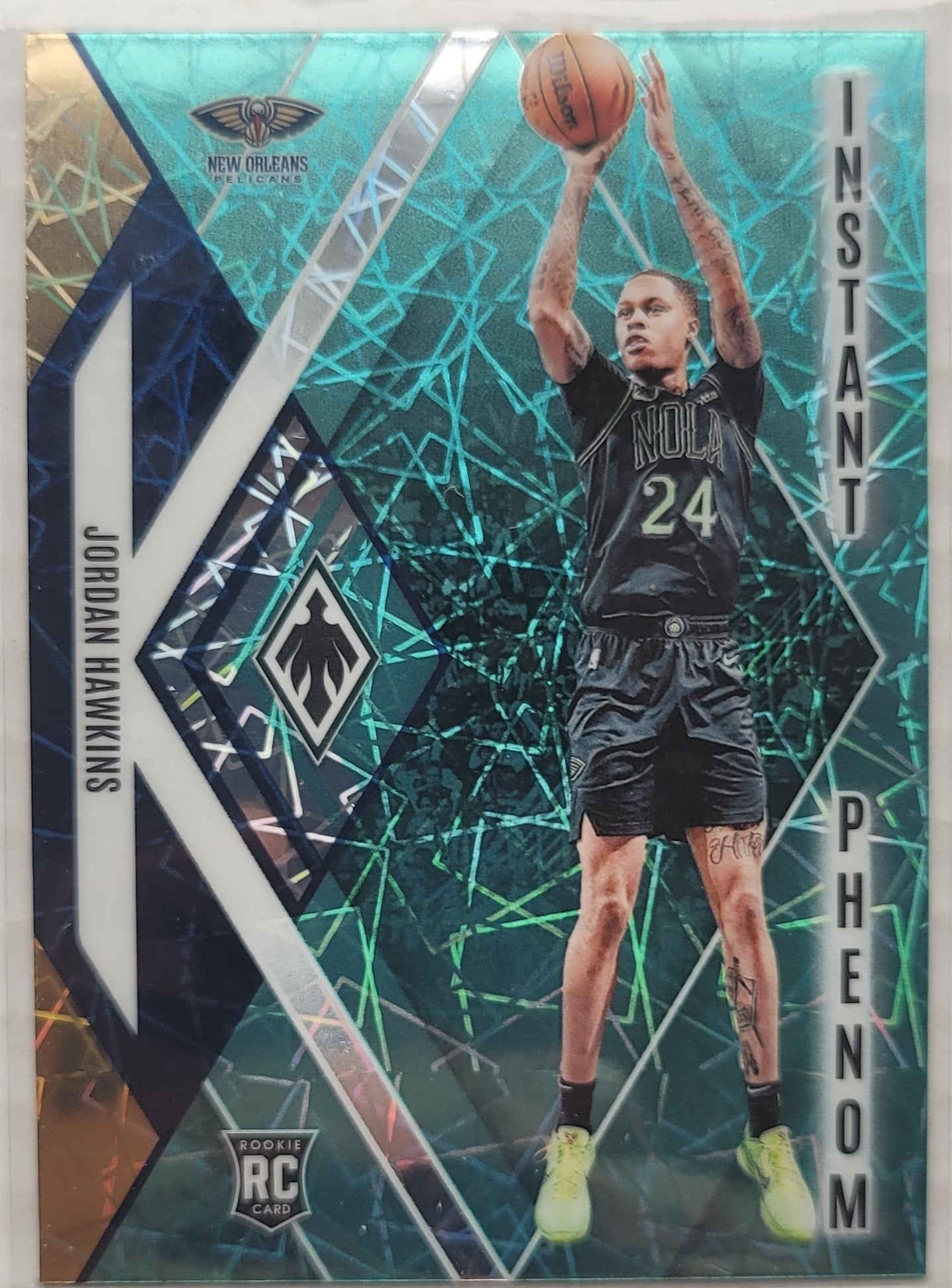Jordan Hawkins - 2023-24 Panini Phoenix Instant Phenom Phoenix Teal Lazer #14
