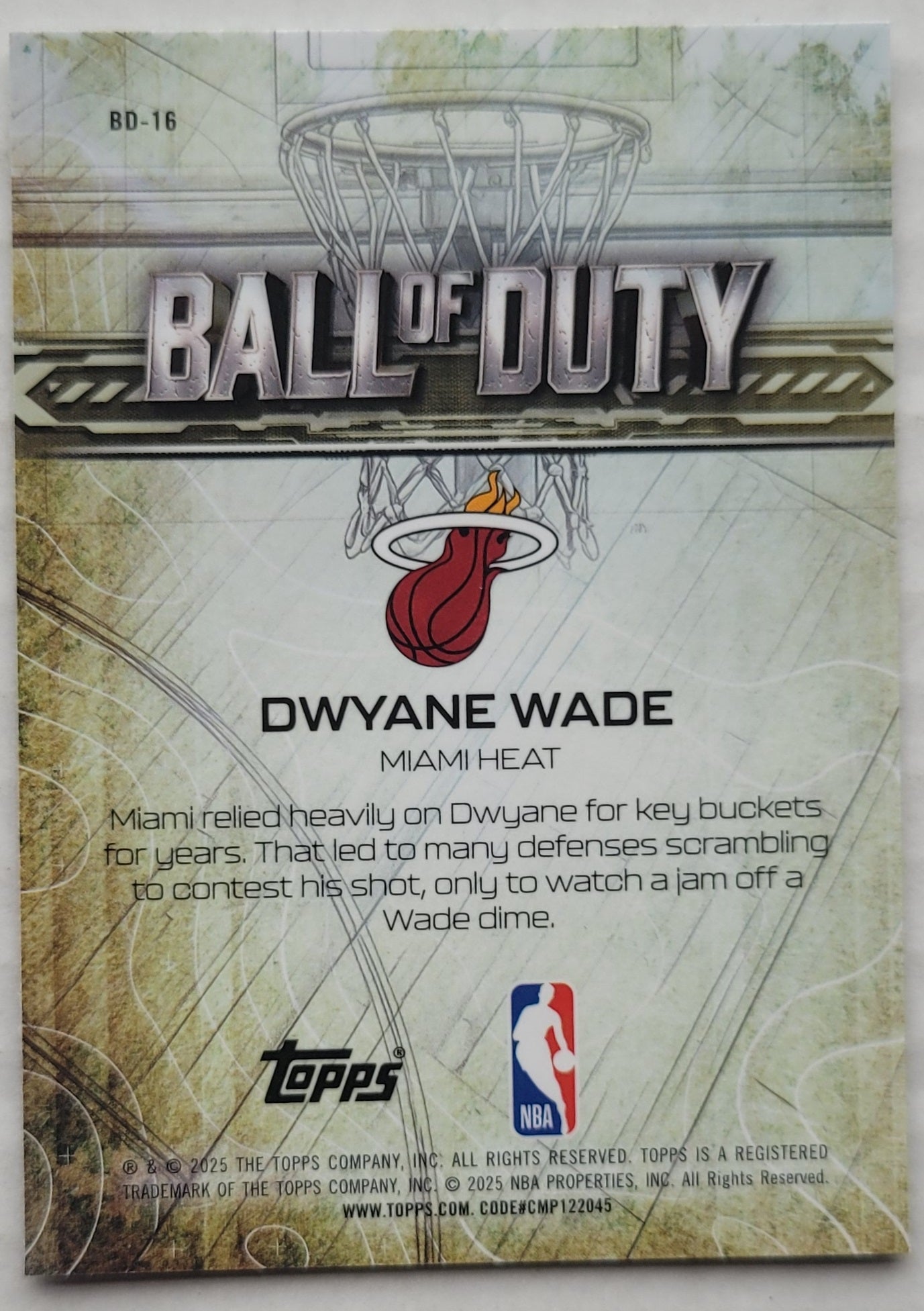 Dwyane Wade - 2025-26 Topps Chrome Ball of Duty #BD16