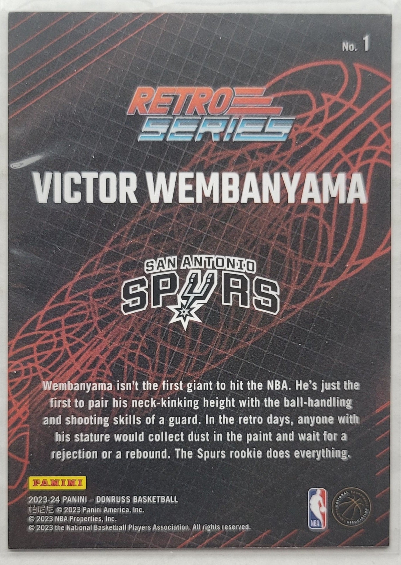 Victor Wembanyama - 2023-24 Donruss Retro Series Press Proof Purple #1