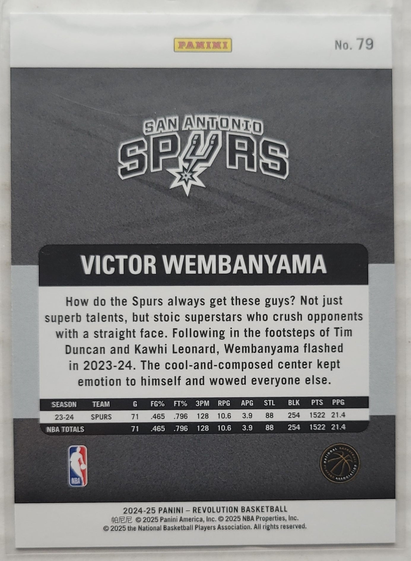 Victor Wembanyama - 2024-25 Panini Revolution #79