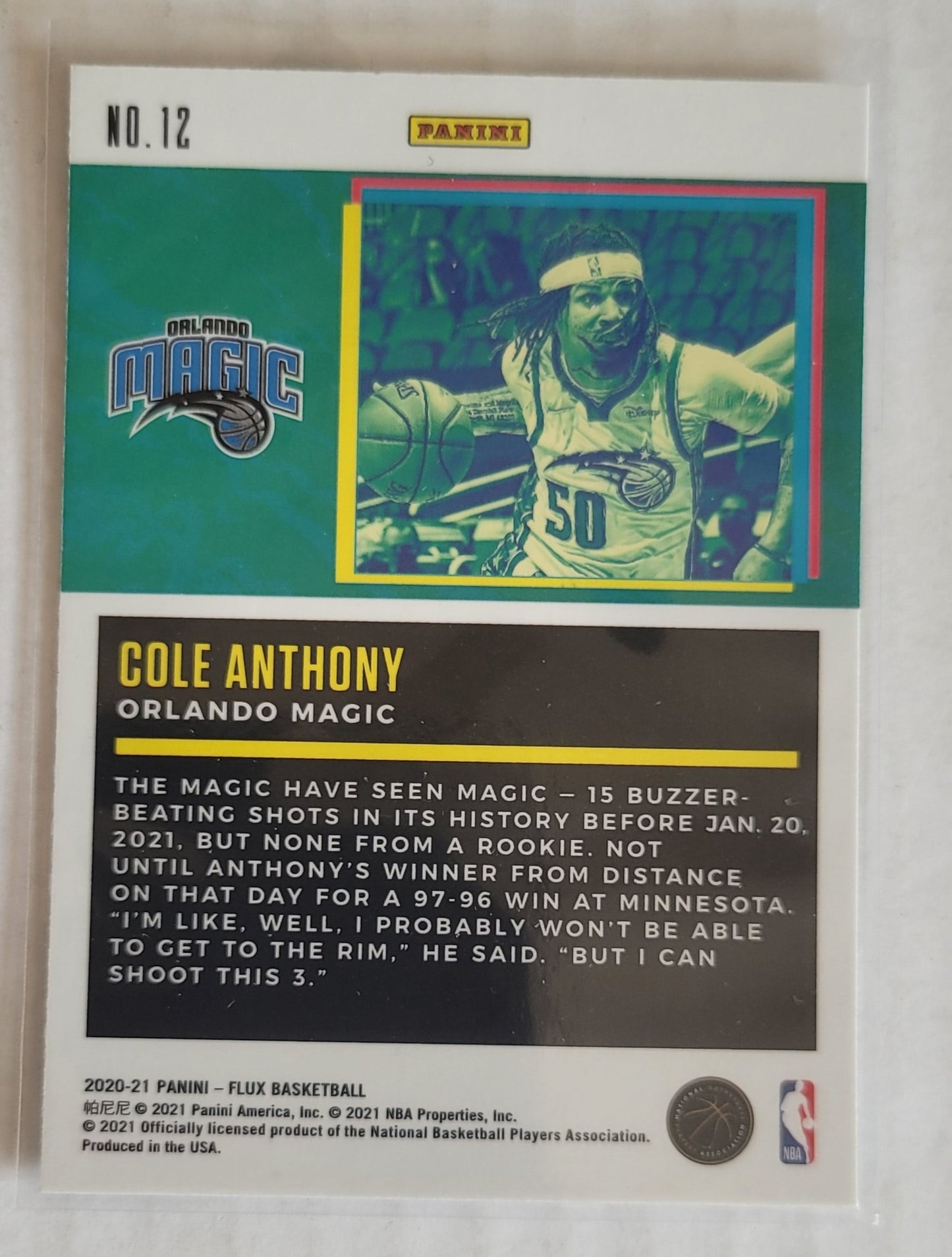 Cole Anthony - 2020-21 Panini Flux Freshman Year #12