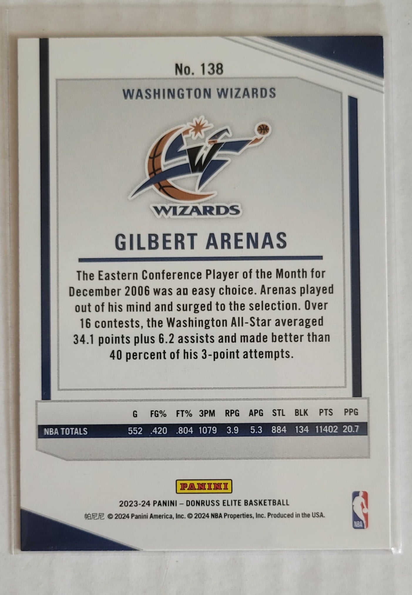 Gilbert Arenas - 2023-24 Elite International #138