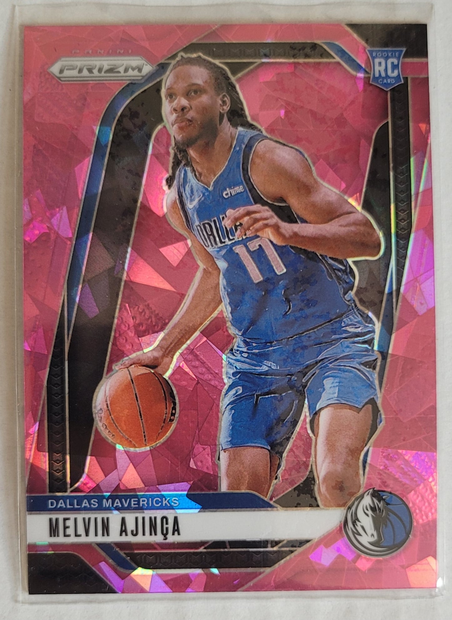 Melvin Ajinca - 2024-25 Panini Prizm Prizms Pink Ice #255 RC