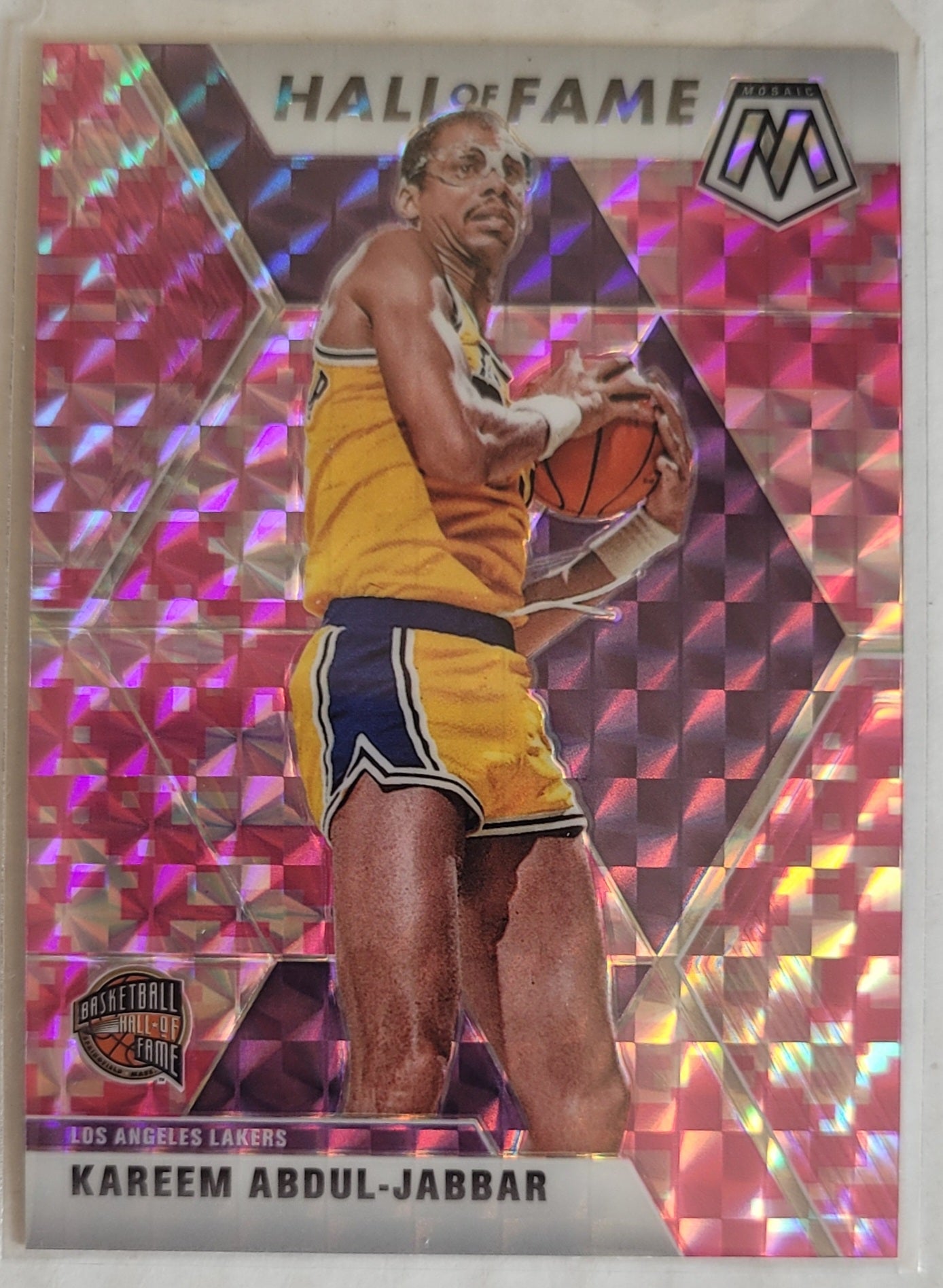 Kareem Abdul-Jabbar - 2019-20 Panini Mosaic Mosaic Pink Camo #283 HOF