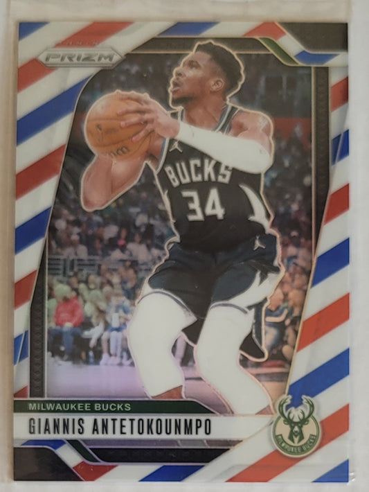 Giannis Antetokounmpo - 2024-25 Panini Prizm Prizms Red White Blue #85