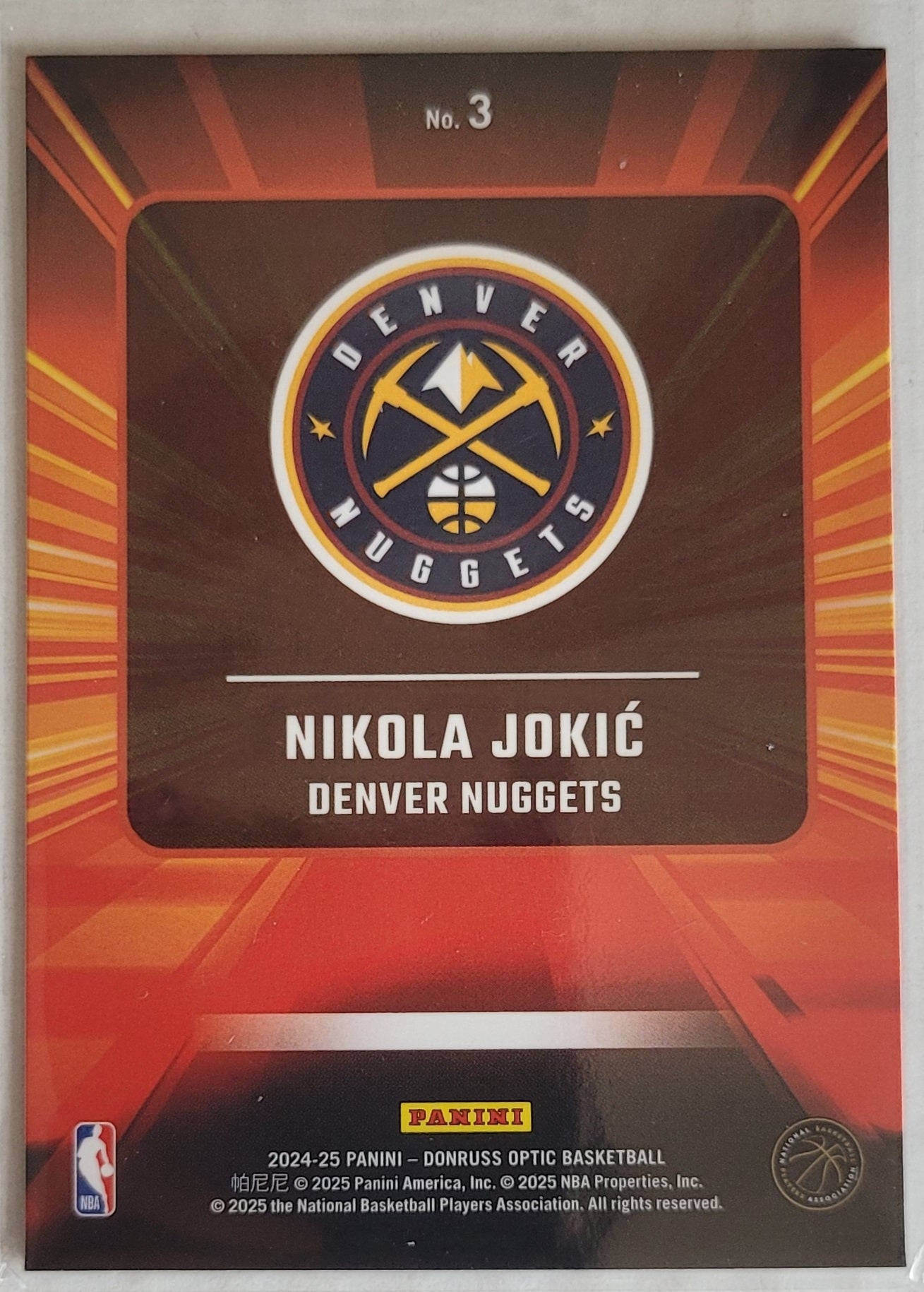 Nikola Jokic - 2024-25 Donruss Optic Express Lane #3