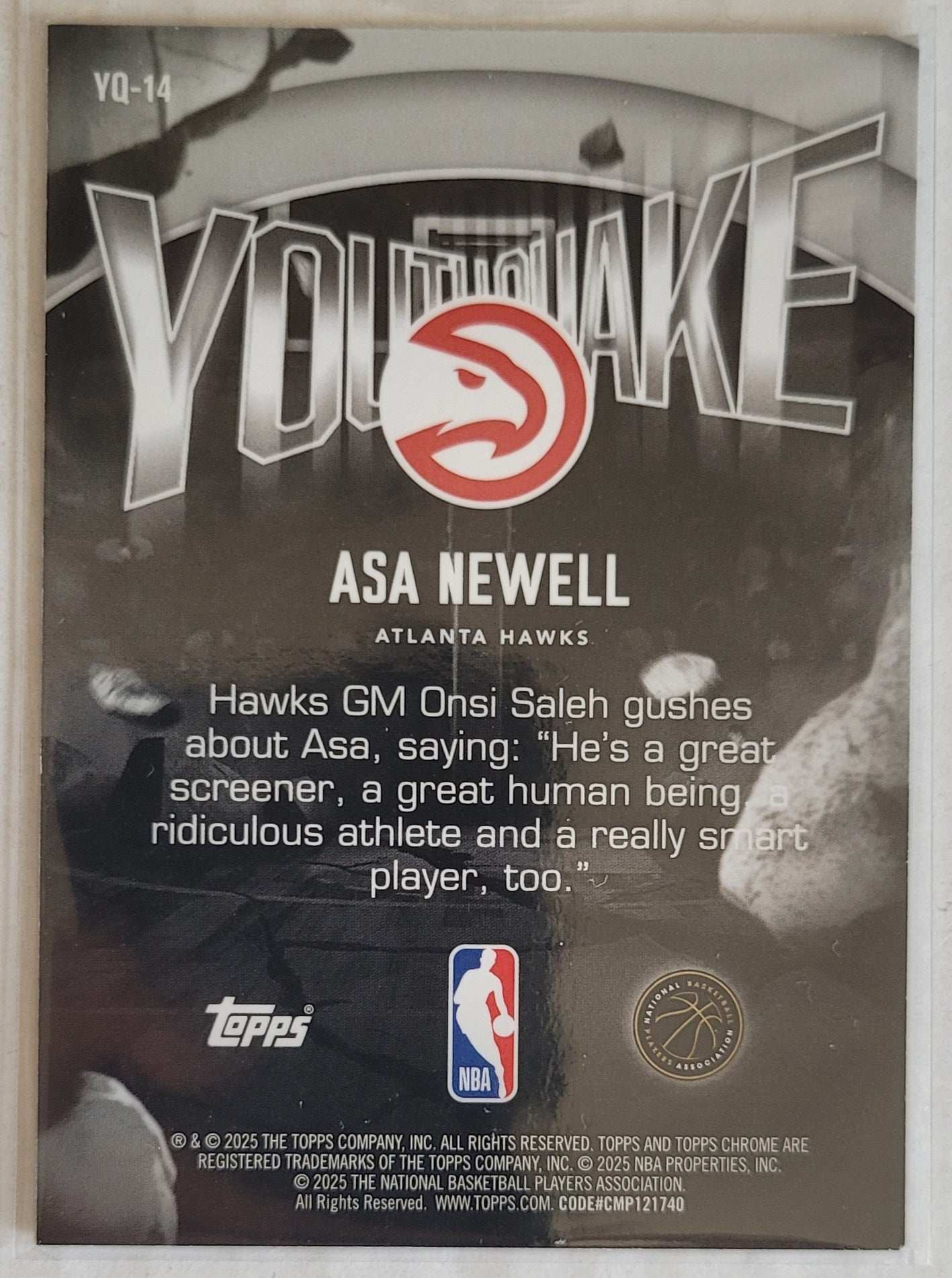 Asa Newell - 2025-26 Topps Chrome Youthquake #YQ14