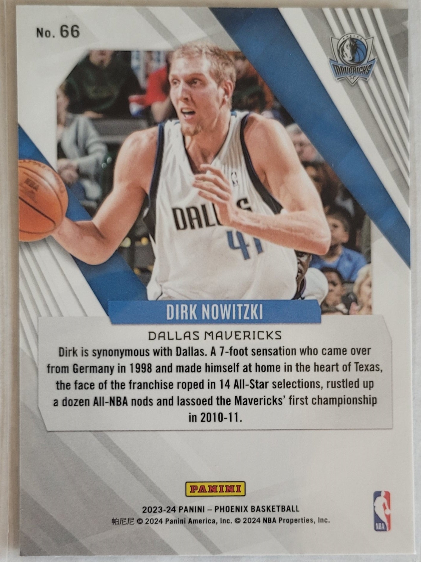 Dirk Nowitzki - 2023-24 Panini Phoenix Teal Lazer #66