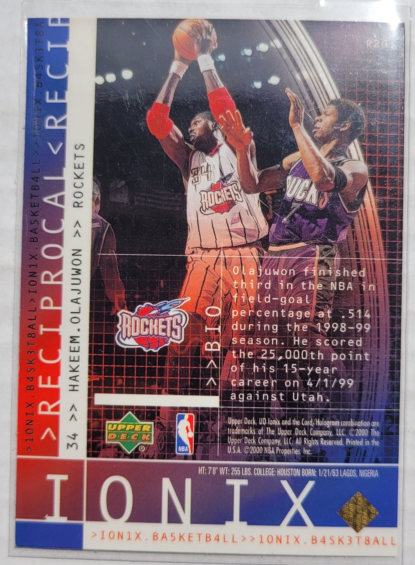 Hakeem Olajuwon - 1999-00 UD Ionix Reciprocal #20