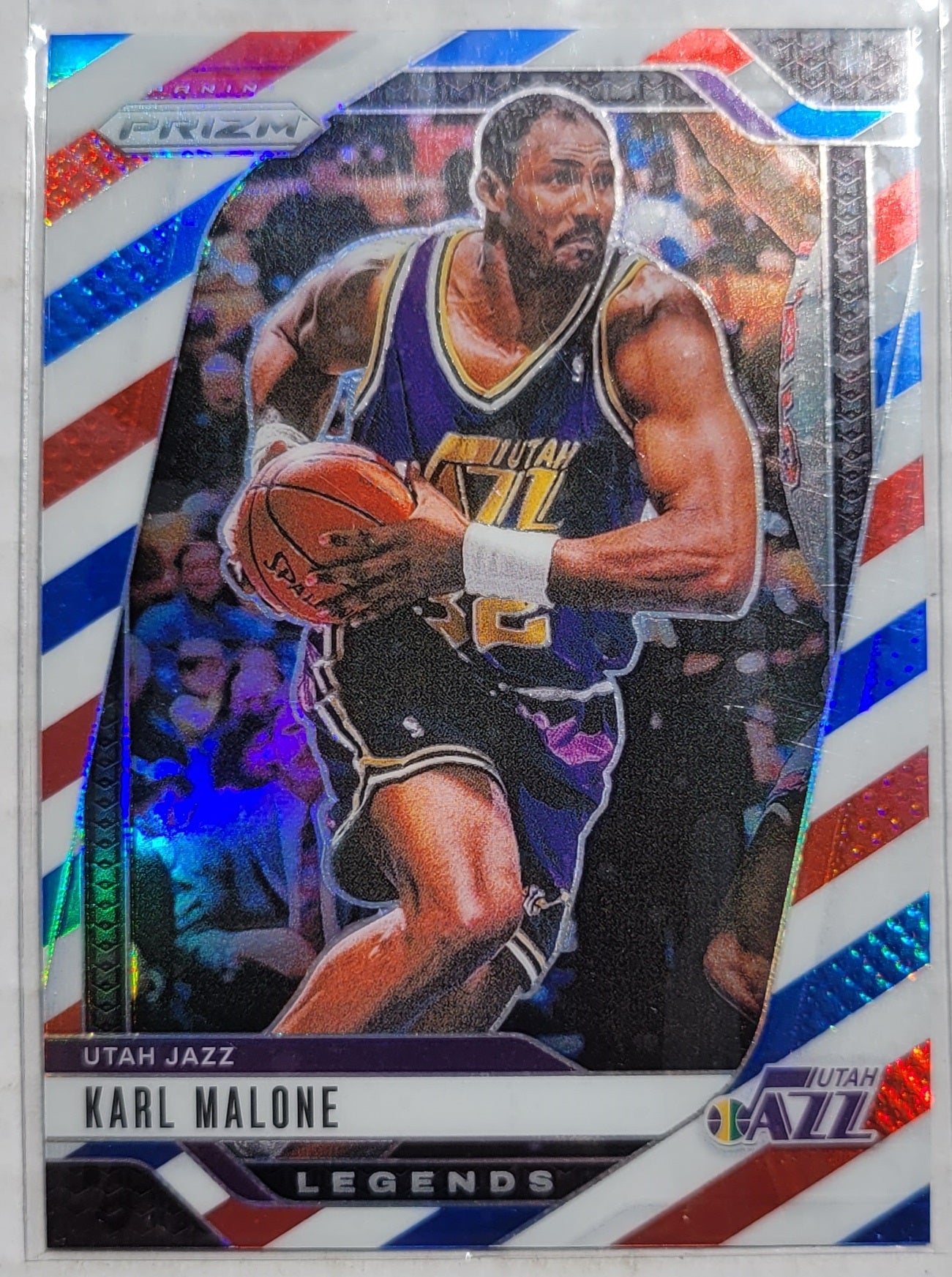Karl Malone - 2024-25 Panini Prizm Prizms Red White and Blue #289