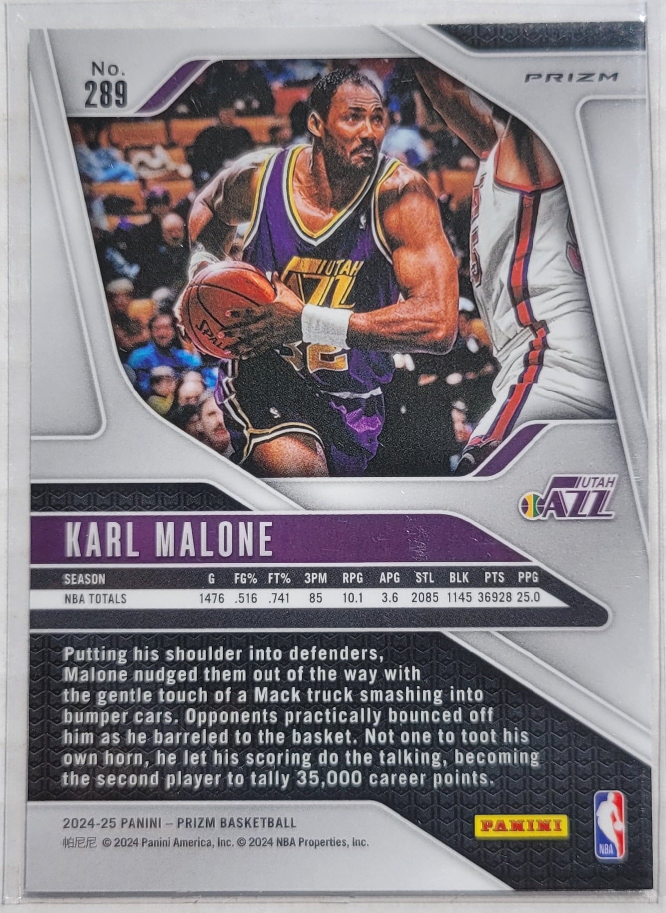 Karl Malone - 2024-25 Panini Prizm Prizms Red White and Blue #289