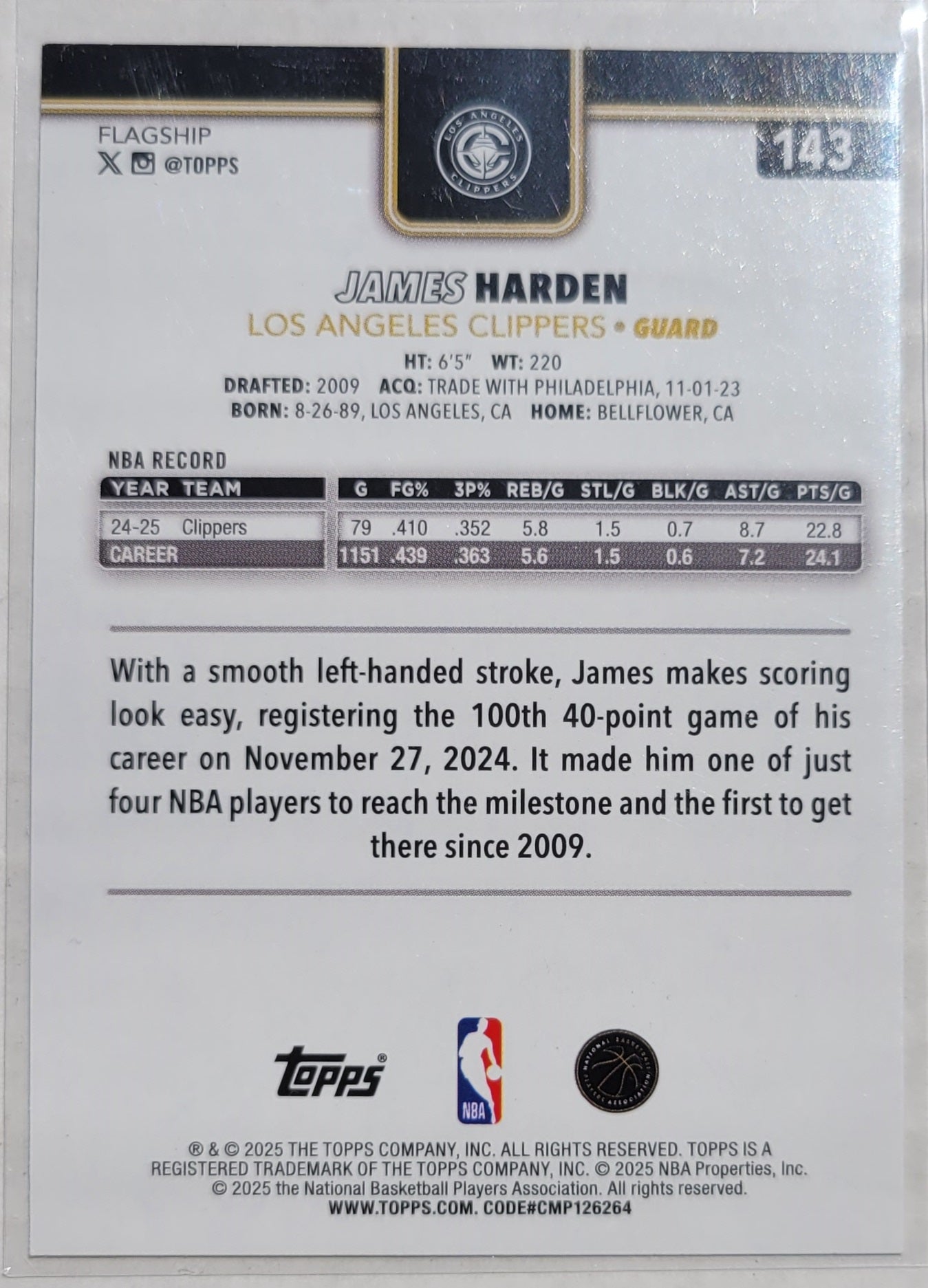 James Harden - 2025-26 Topps Blackout #143