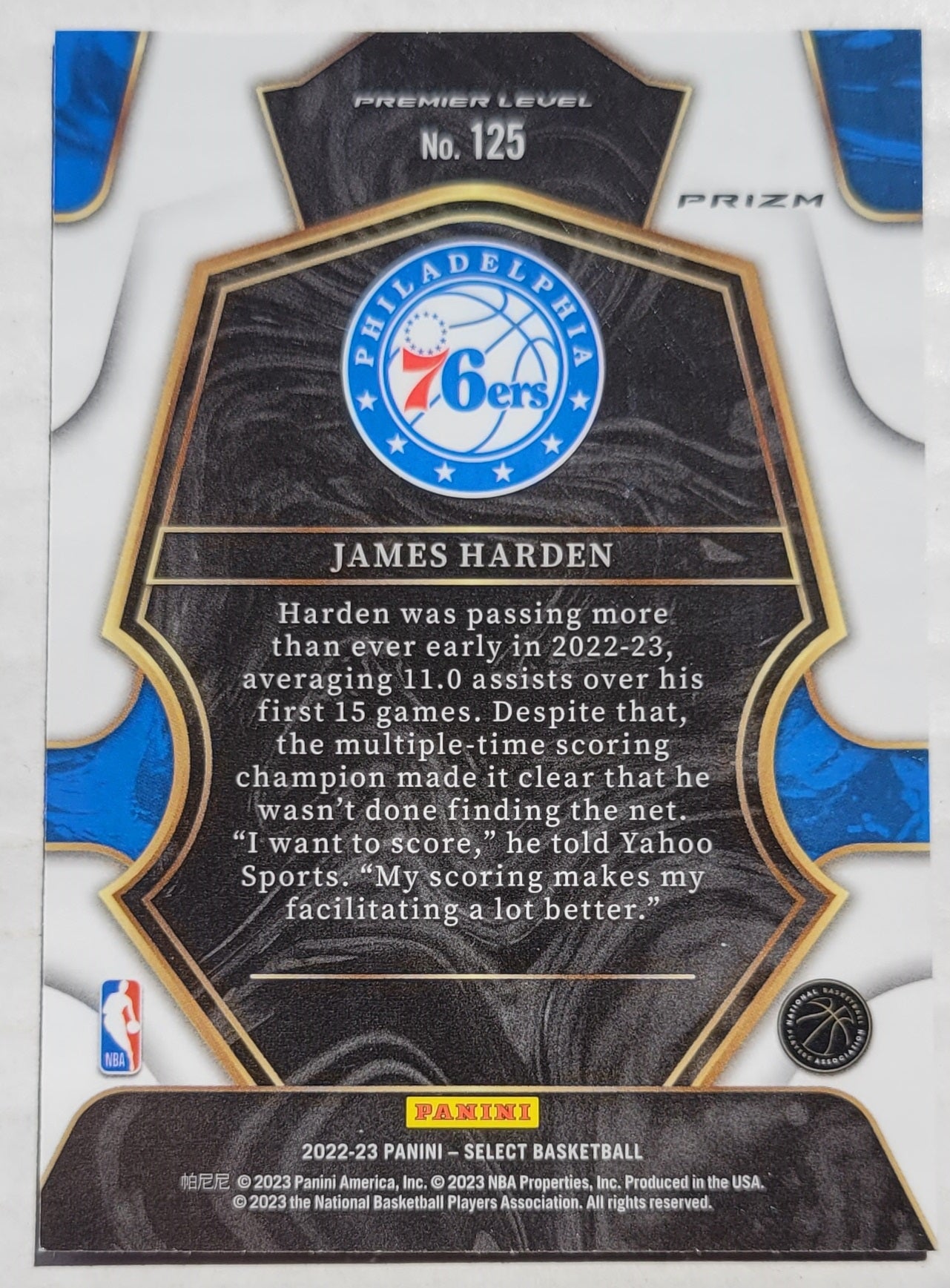 James Harden - 2022-23 Select Prizms Silver #125