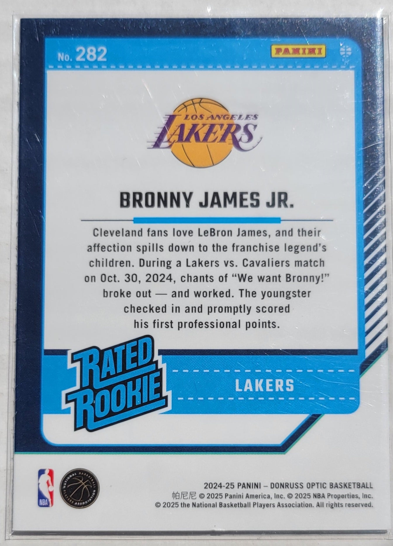 Bronny James Jr. - 2024-25 Donruss Optic #282 RR RC