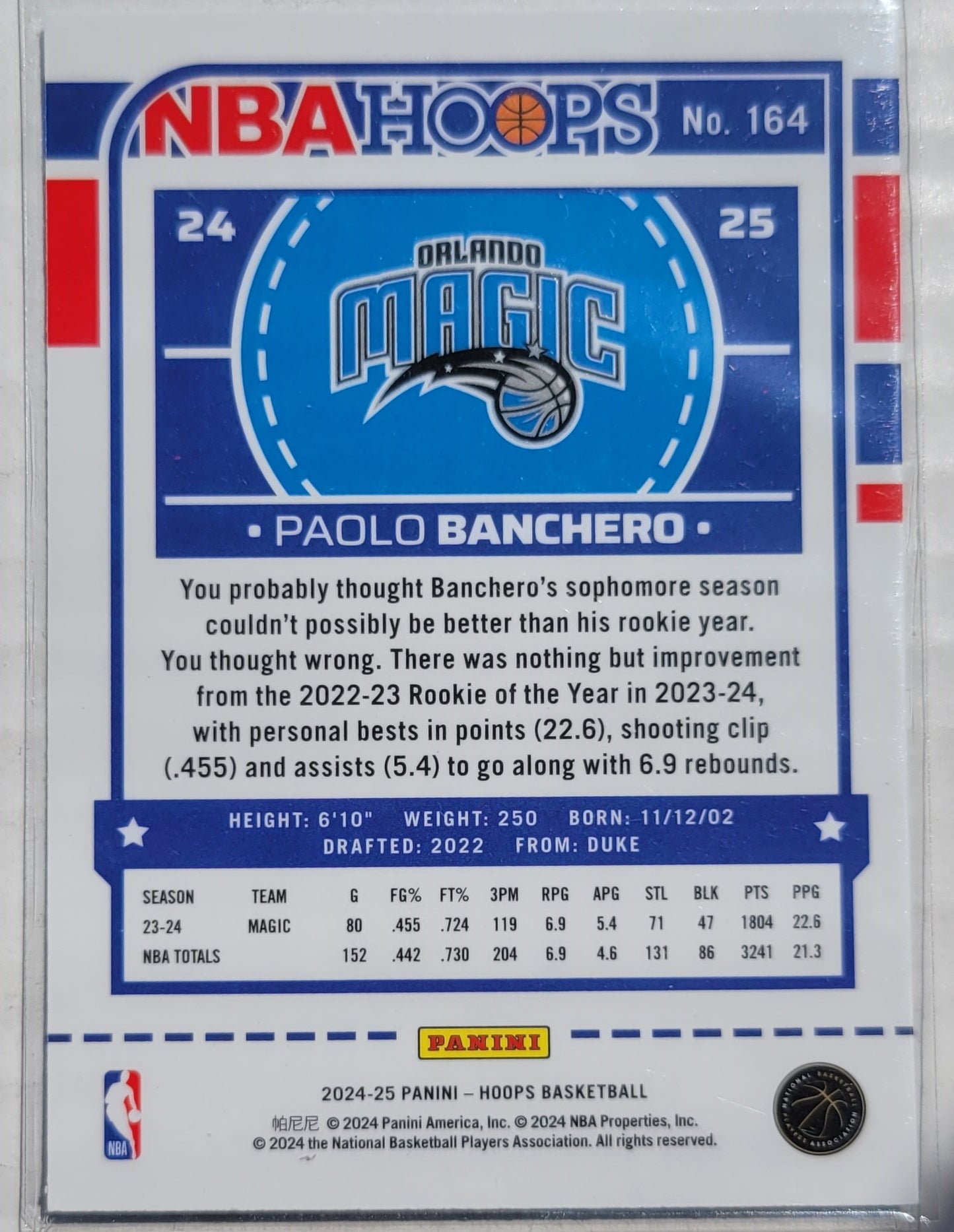 Paolo Banchero - 2024-25 Hoops Premium #164