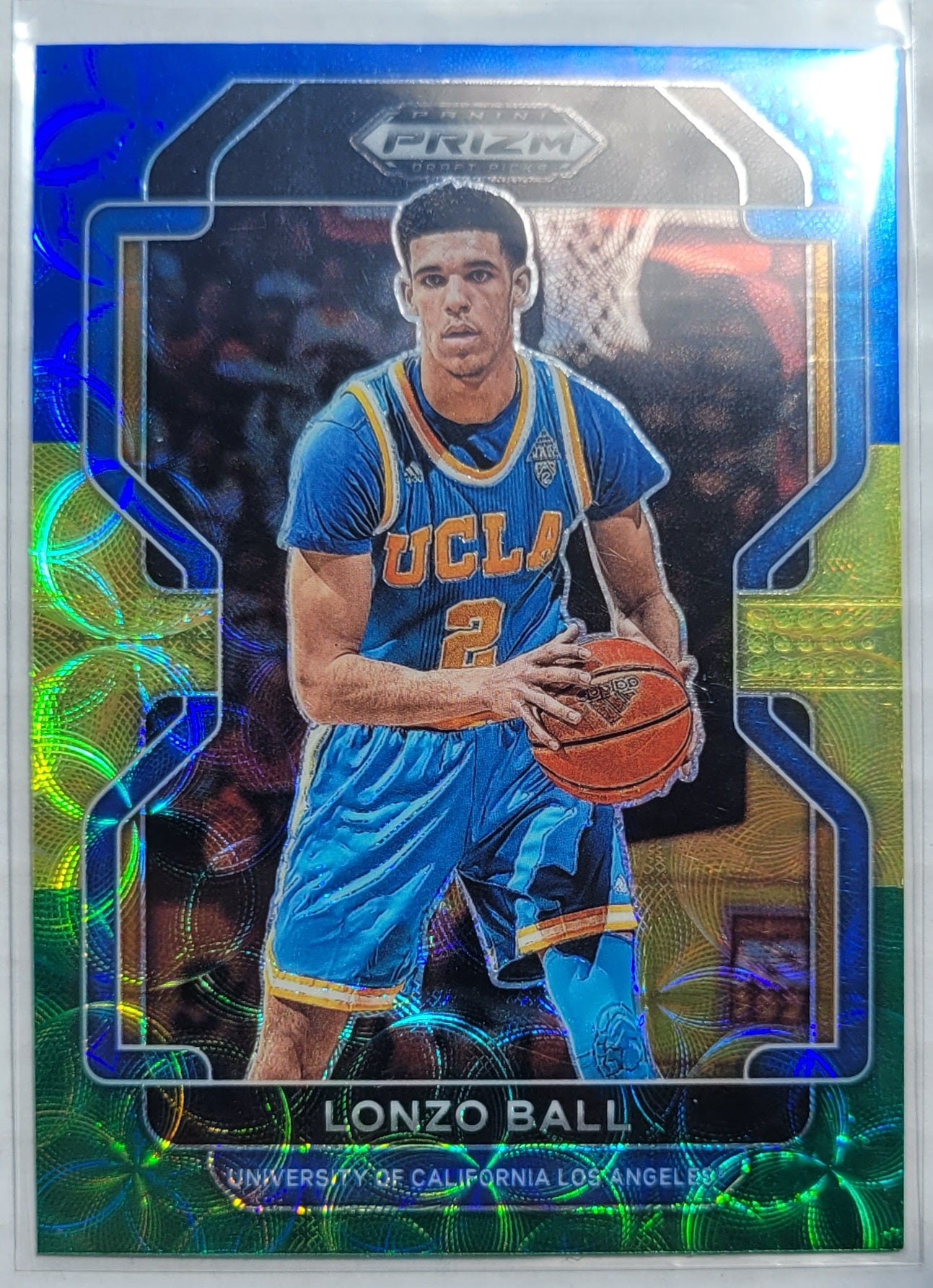 Lonzo Ball - 2022-23 Panini Prizm Draft Picks Prizms Choice Blue Yellow and Green #35