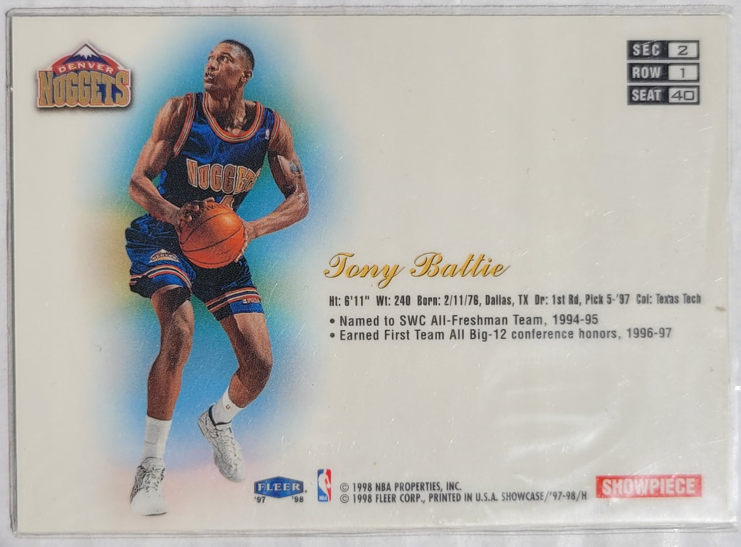 Tony Battie - 1997-98 Flair Showcase Row 1 #40