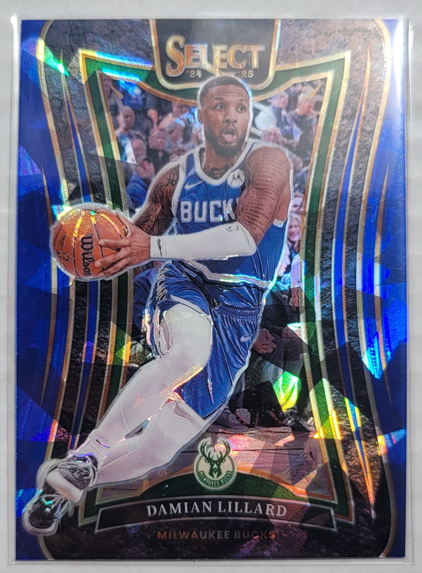 Damian Lillard - 2024-25 Select Blue Cracked Ice Prizms #330