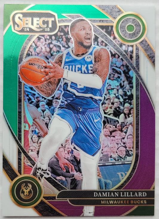 Damian Lillard - 2024-25 Select Green White Purple Prizms #227