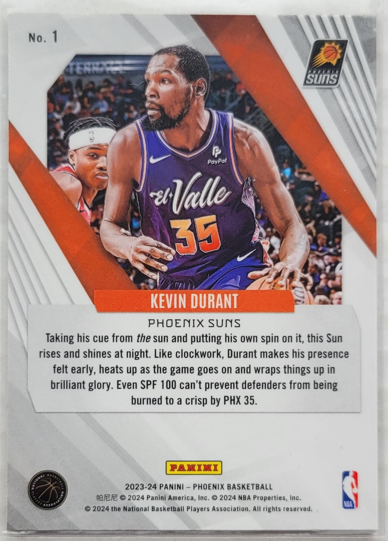 Kevin Durant - 2023-24 Panini Phoenix Teal Lazer #1