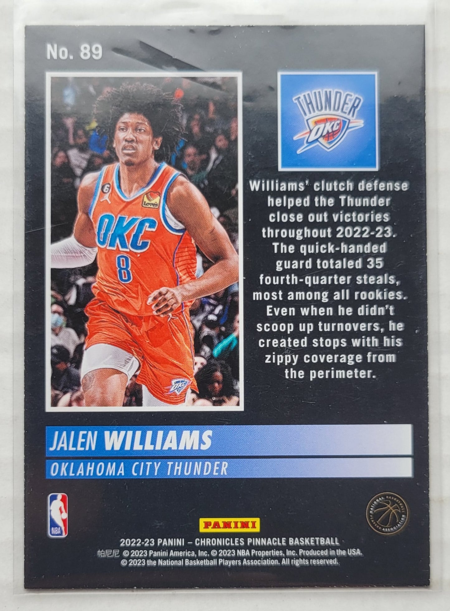 Jalen Williams - 2022-23 Panini Chronicles #89 Pinnacle RC