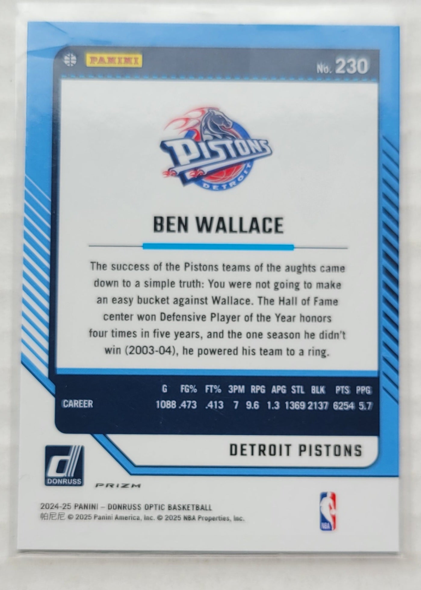 Ben Wallace - 2024-25 Donruss Optic Holo #230 LGD