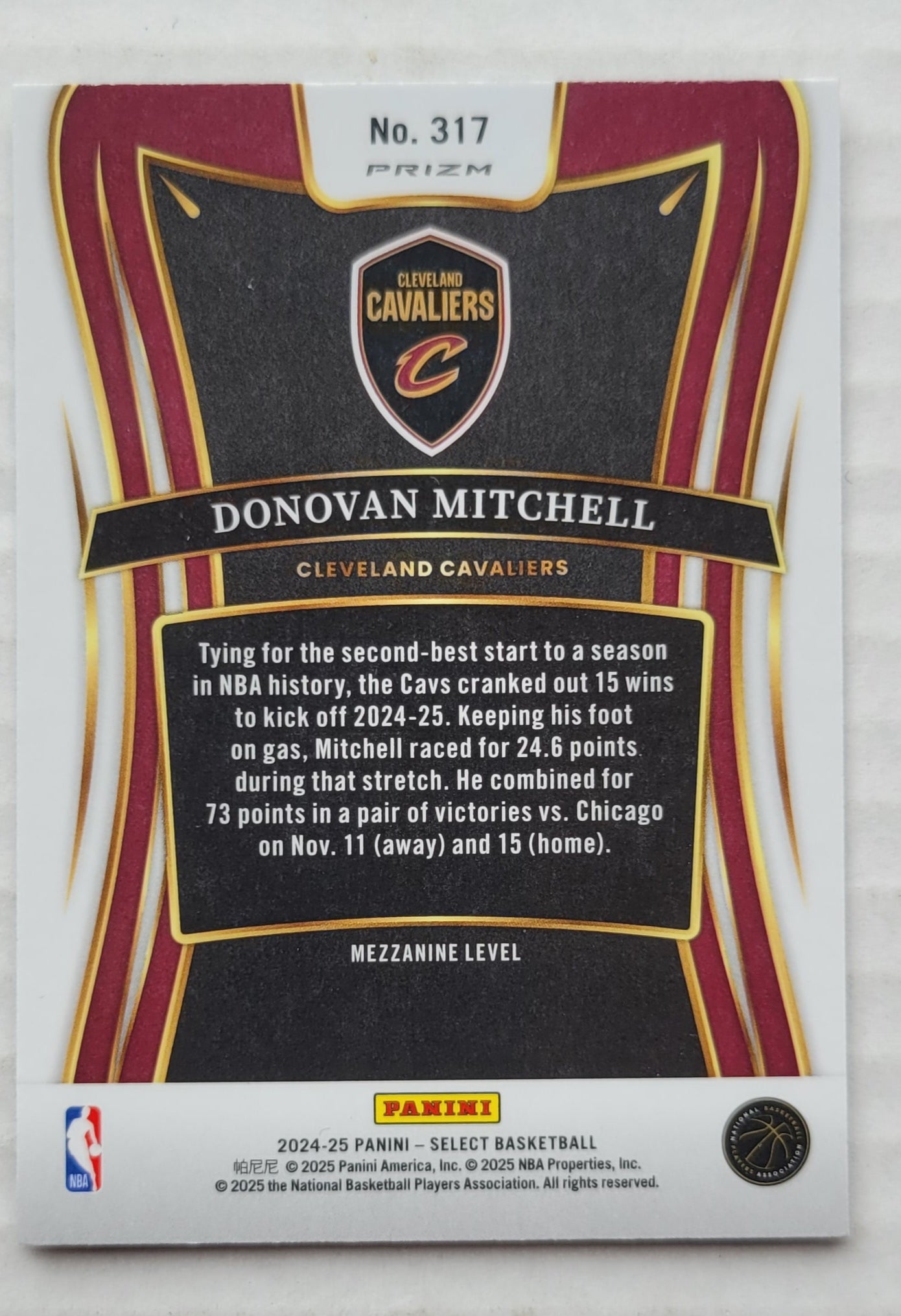 Donovan Mitchell - 2024-25 Select Silver Prizms #317