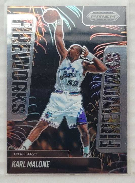 Karl Malone - 2024-25 Panini Prizm Black Fireworks #23