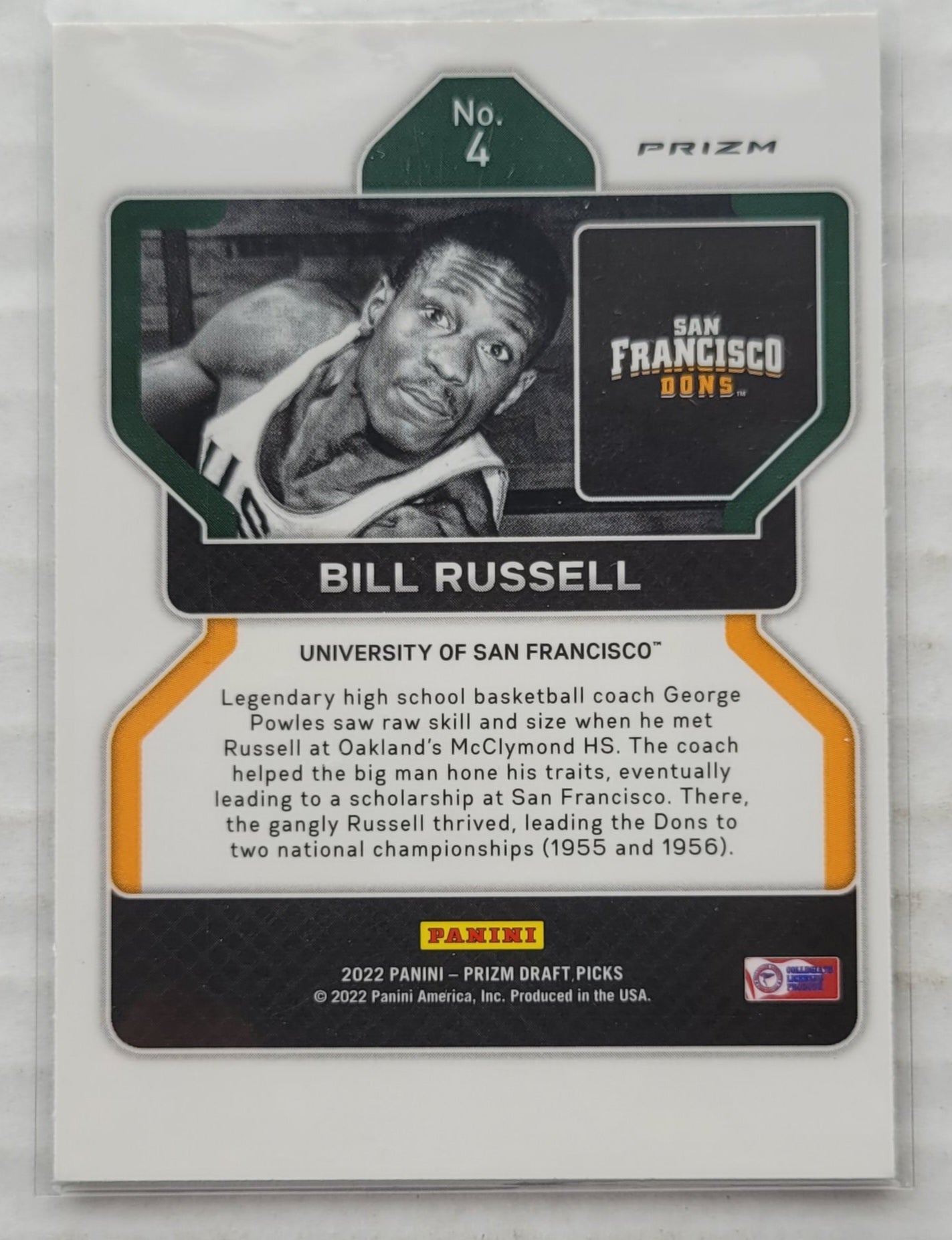 Bill Russell - 2022-23 Panini Prizm Draft Picks Prizms Green #4