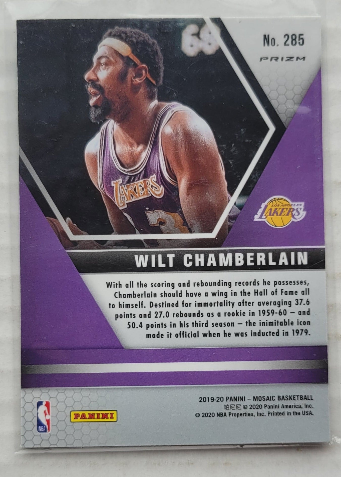 Wilt Chamberlain - 2019-20 Panini Mosaic Mosaic Green #285 HOF