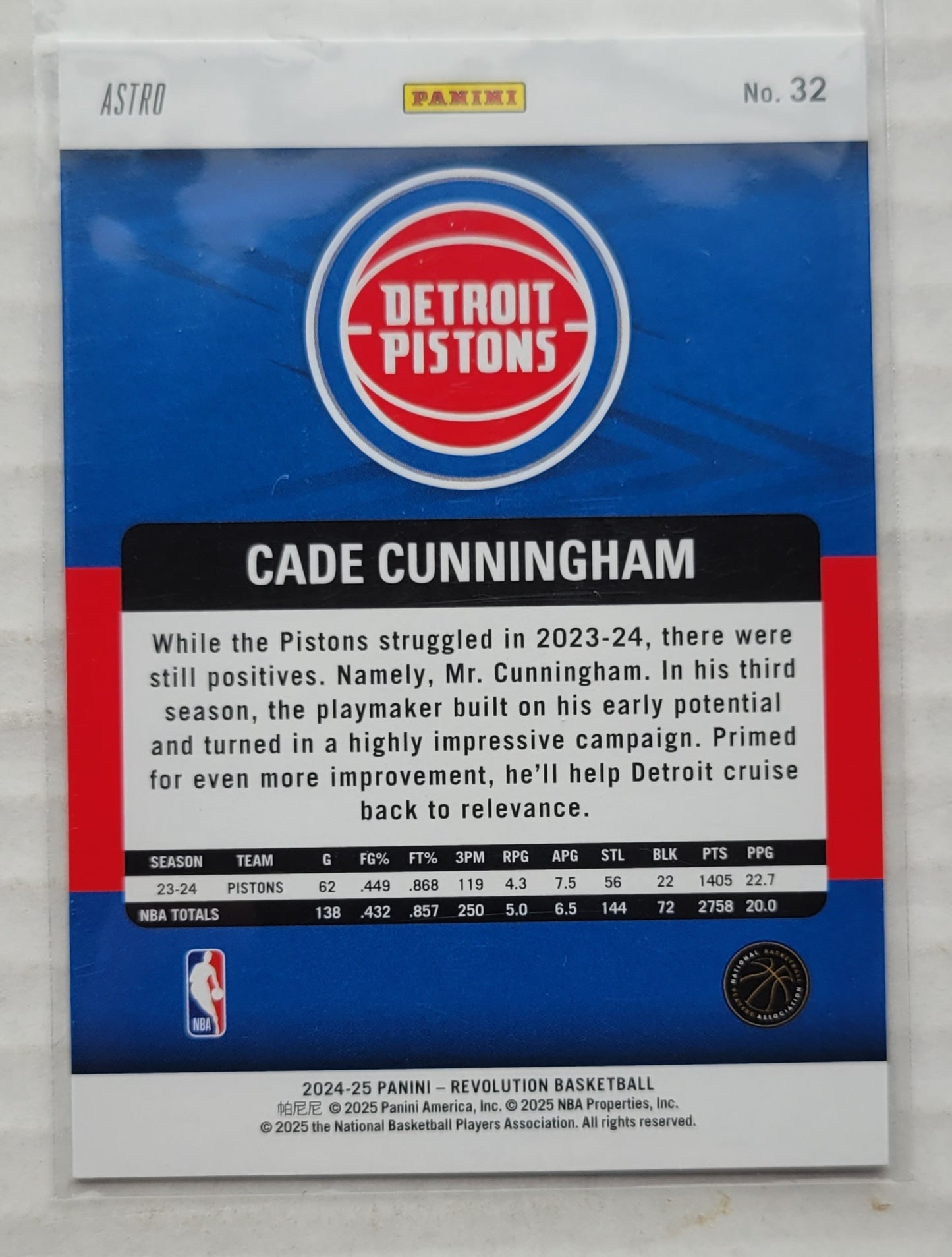 Cade Cunningham - 2024-25 Panini Revolution Astro #32
